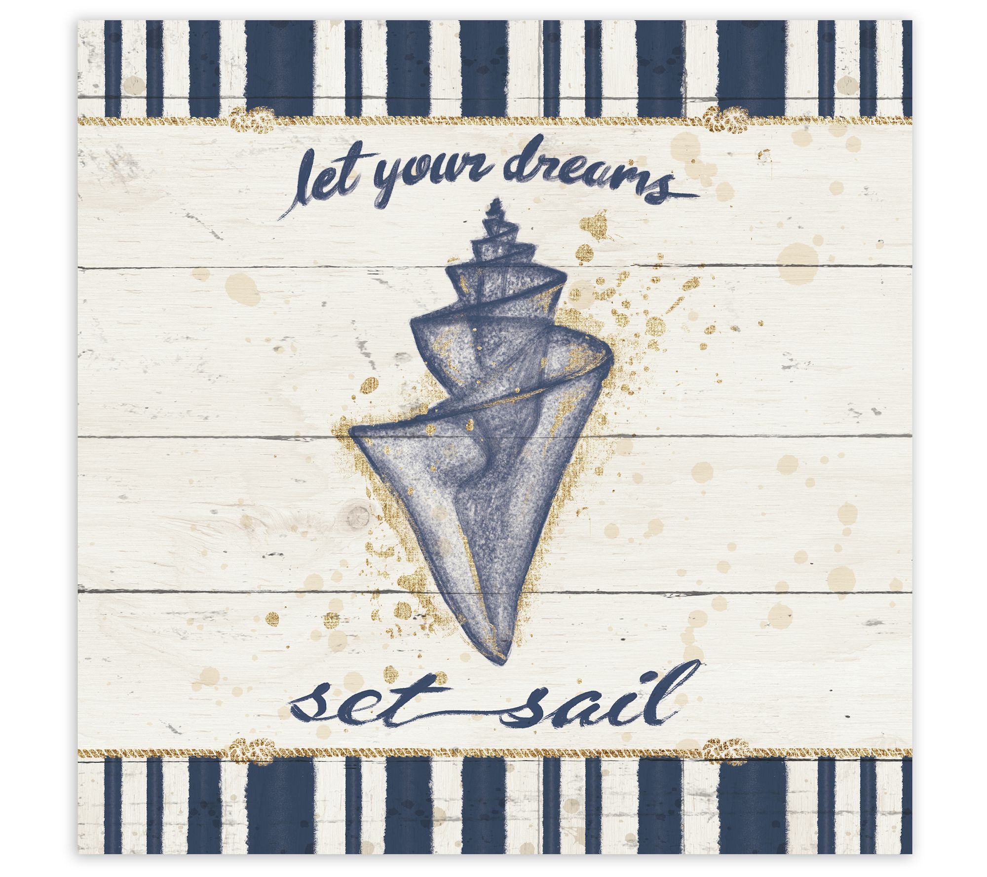 Courtside Market Calm Seas IIi Gold Rope Border30x30 Canvas