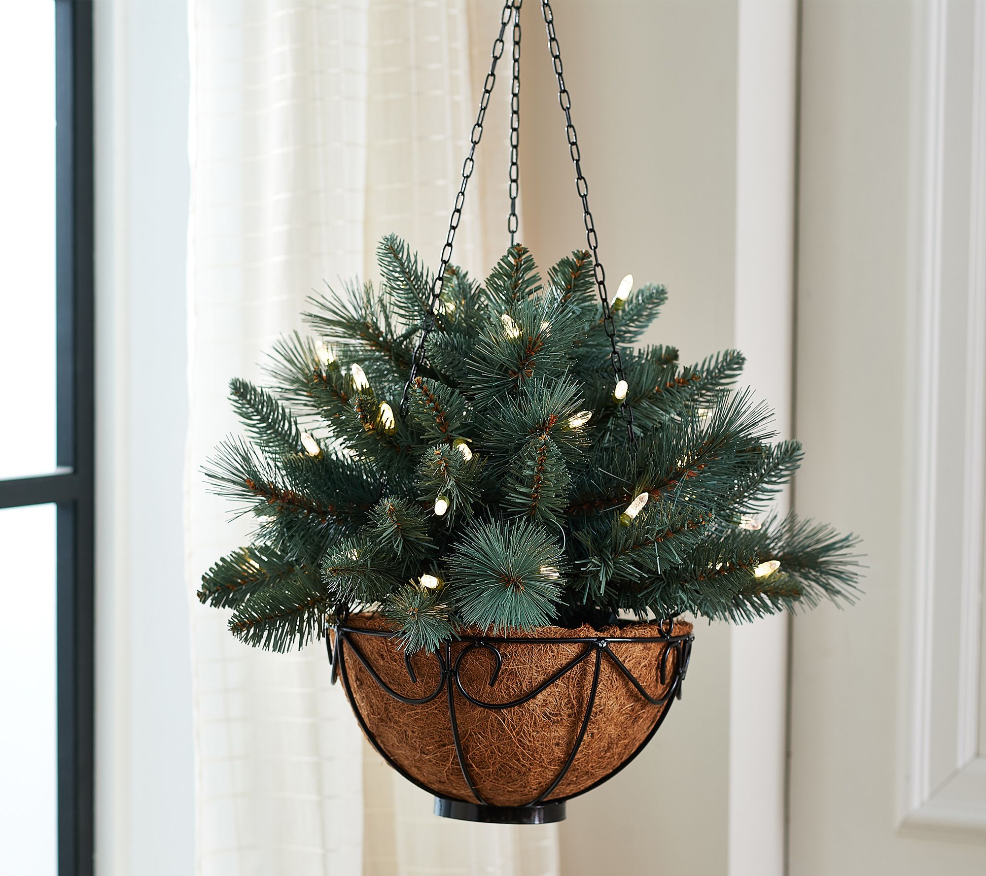 "As Is" Bethlehem Lights 16" Overlit Hanging Basket w/LEDs