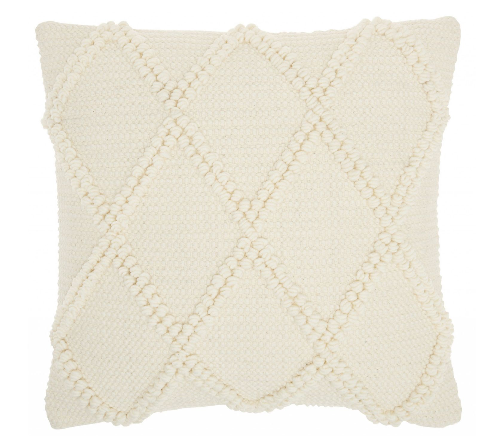 Woven Boho Textured Throw Pillow, Cream Pebble