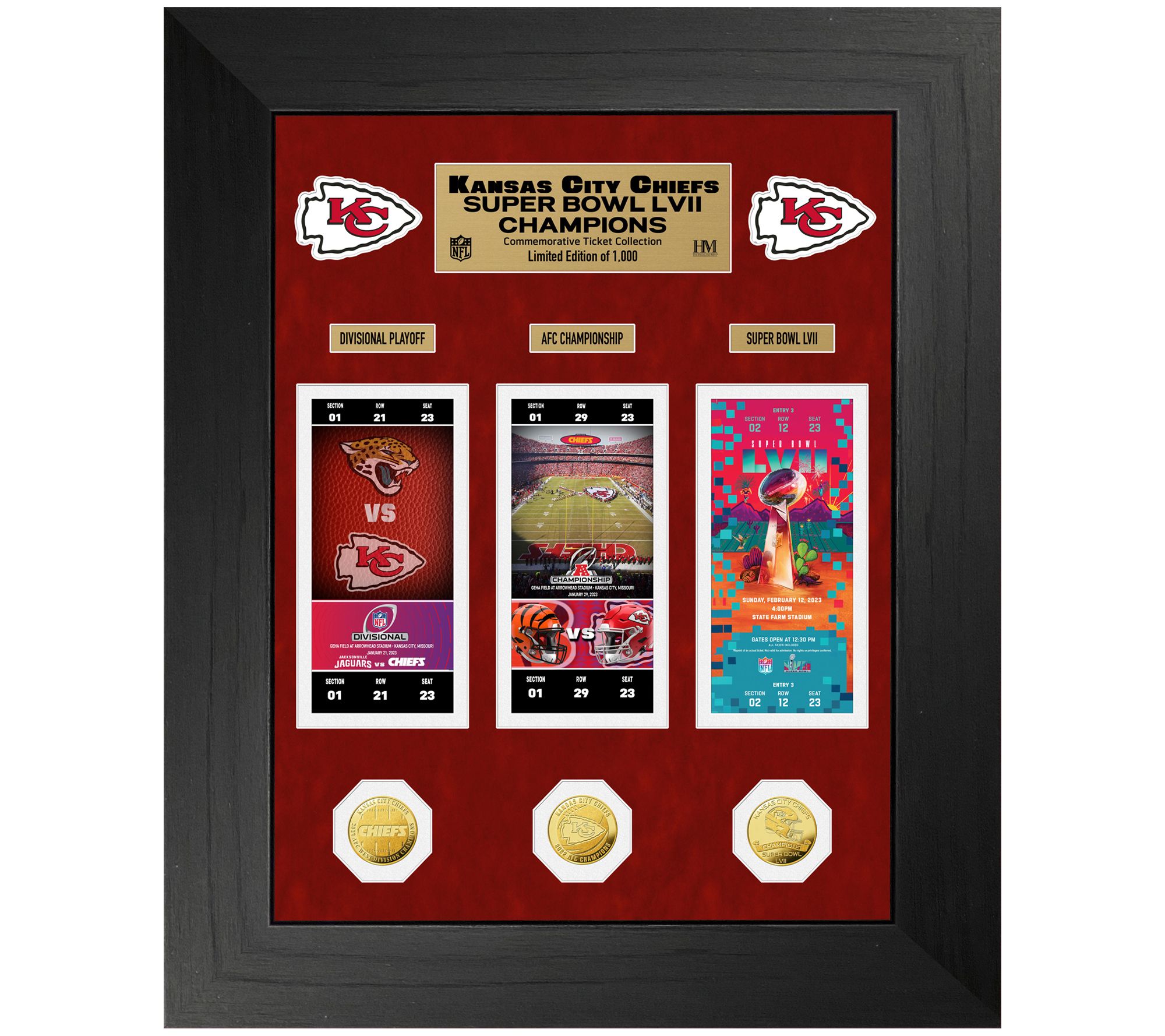 Officially Licensed NFL Chiefs Road to Super Bowl Coin & Ticket