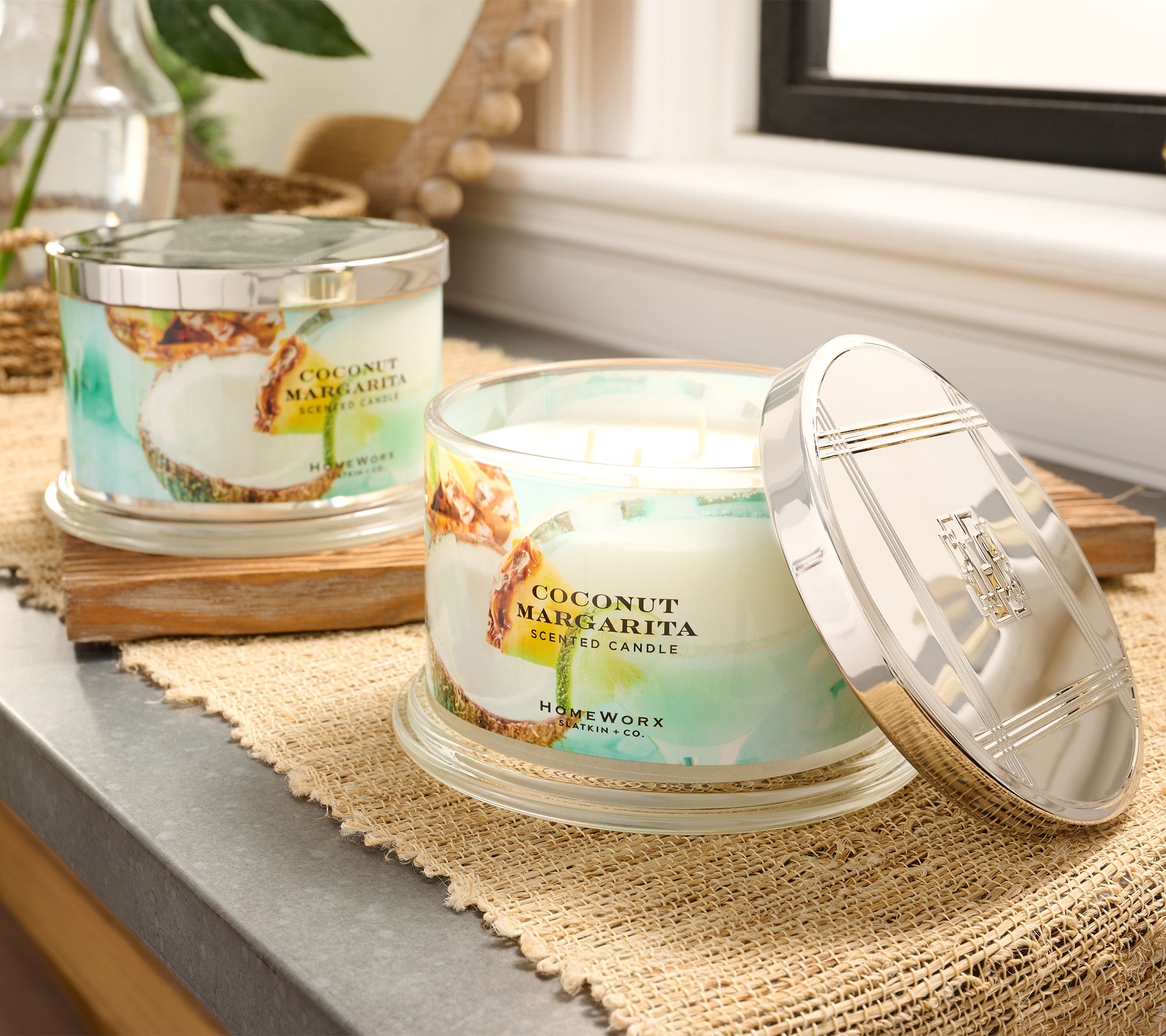 HomeWorx by Slatkin & Co. S/2 Coconut Margarita 18oz. Candles