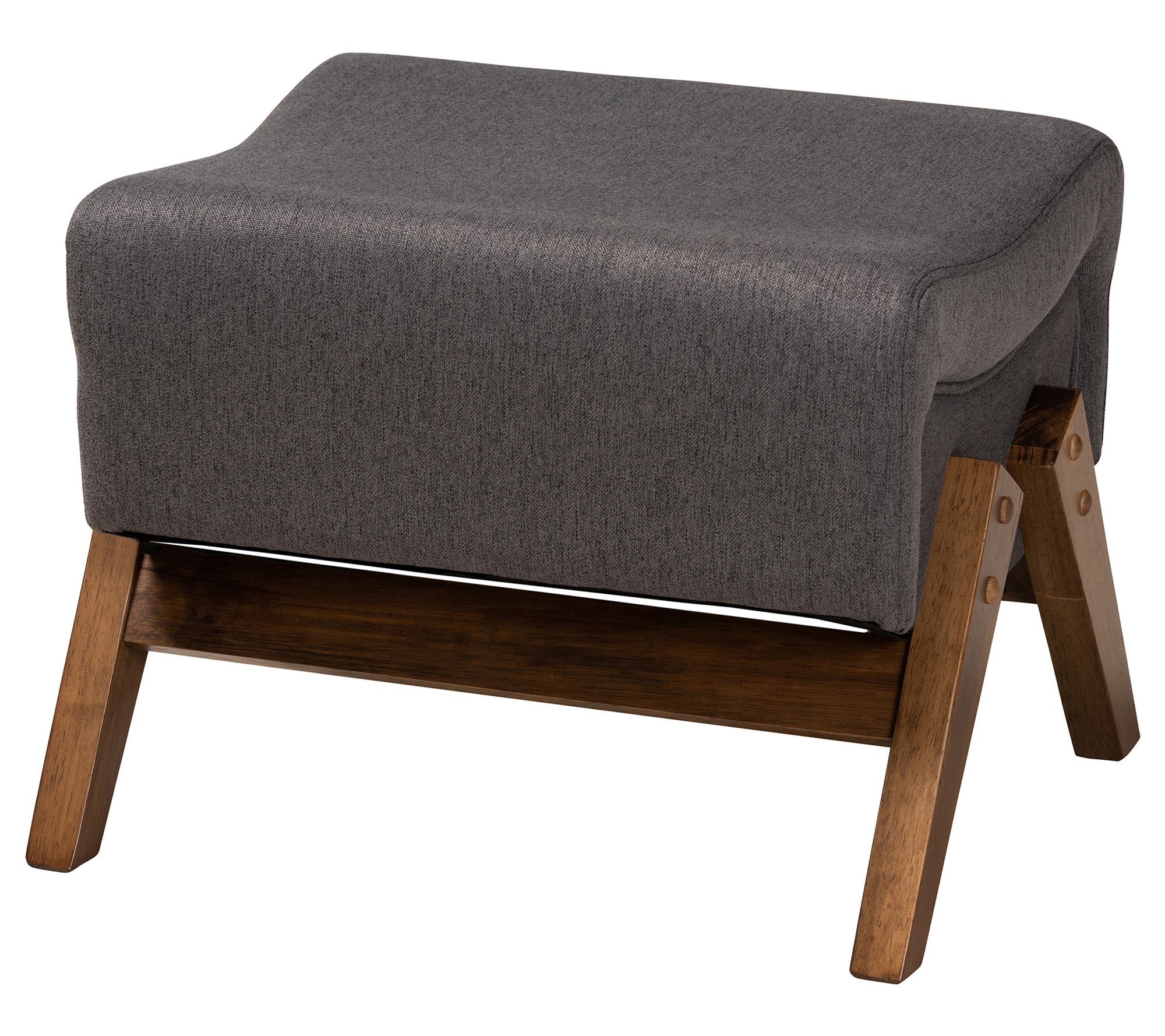 Baxton Studio Hanson Fabric and Wood Ottoman