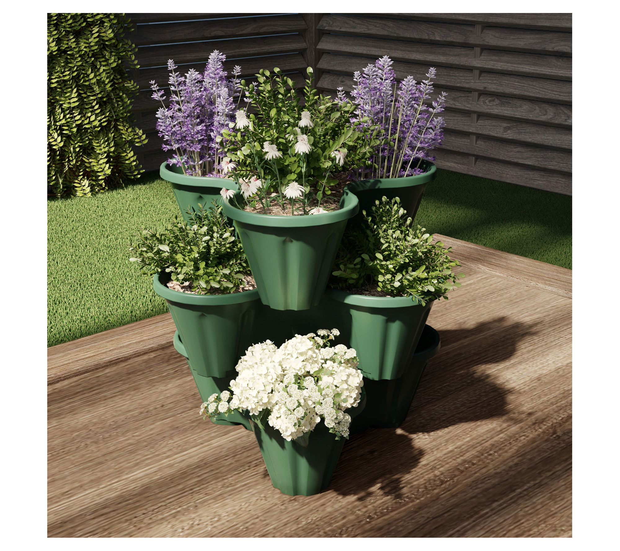 Set of 3 Stacking Planter Tower - Space SavingFlower Pots