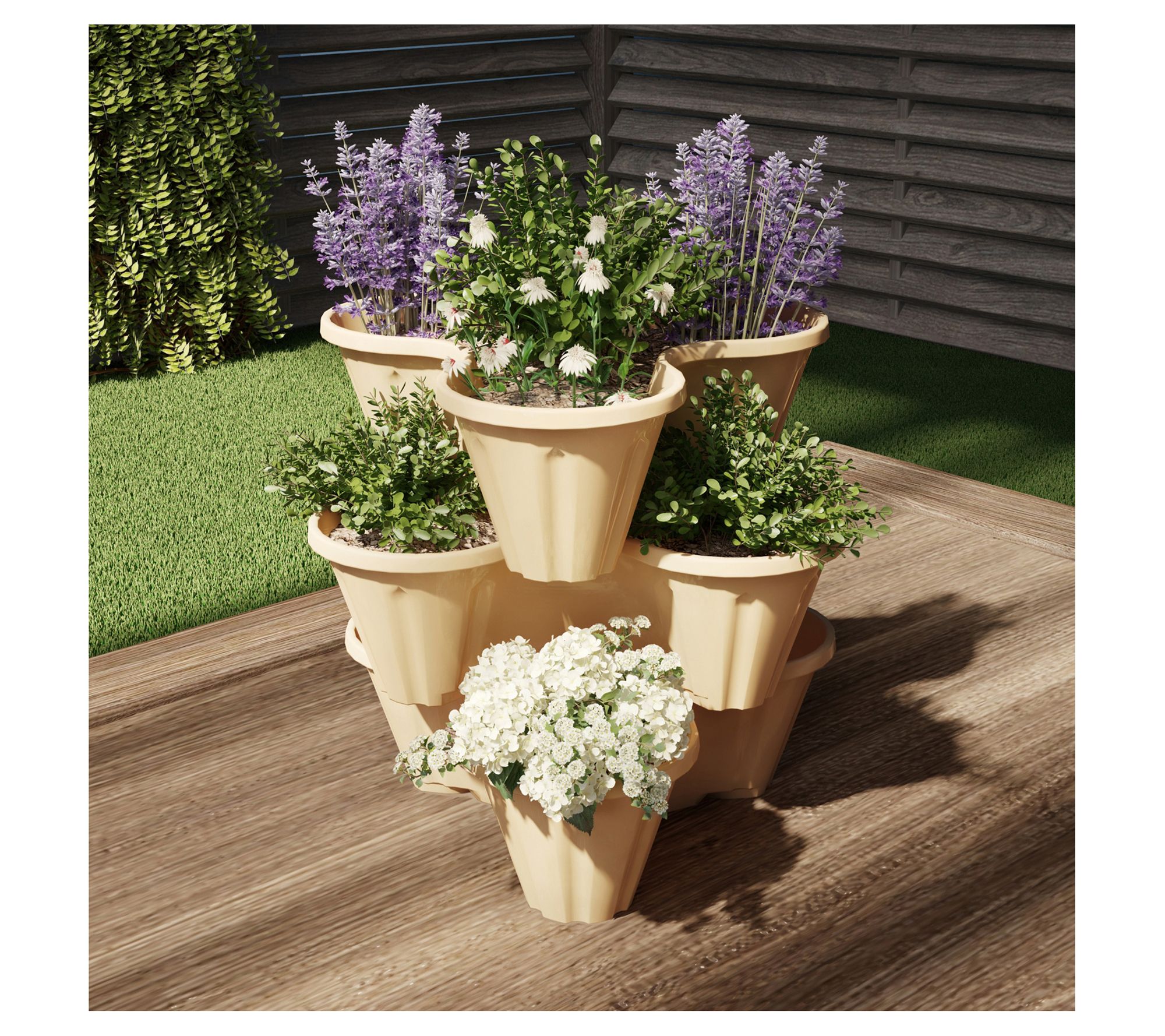 Set of 3 Stacking Planter Tower - Space SavingFlower Pots