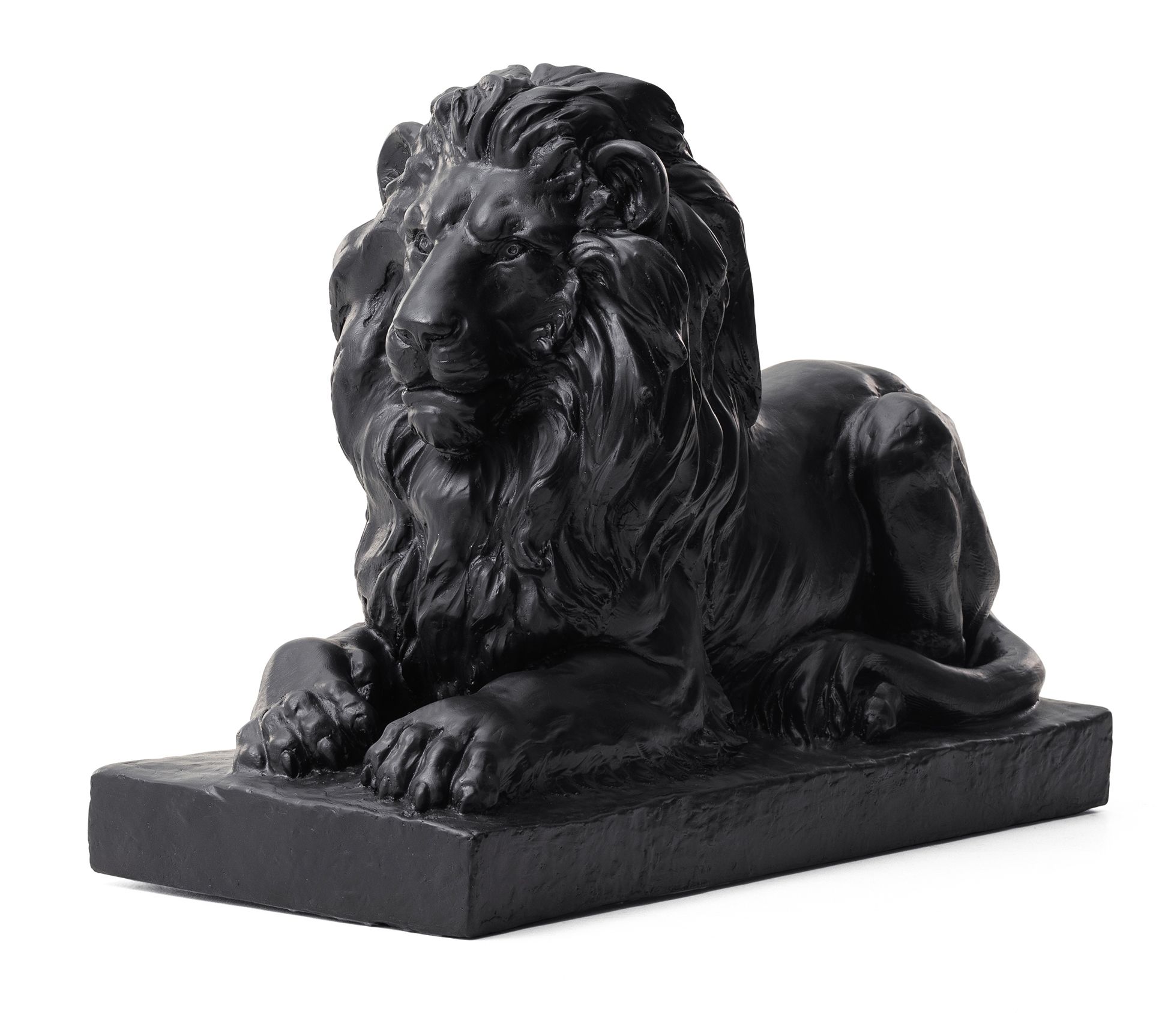 Glitzhome 21.75"L MGO Black Lying Lion Lawn Gar den Statue