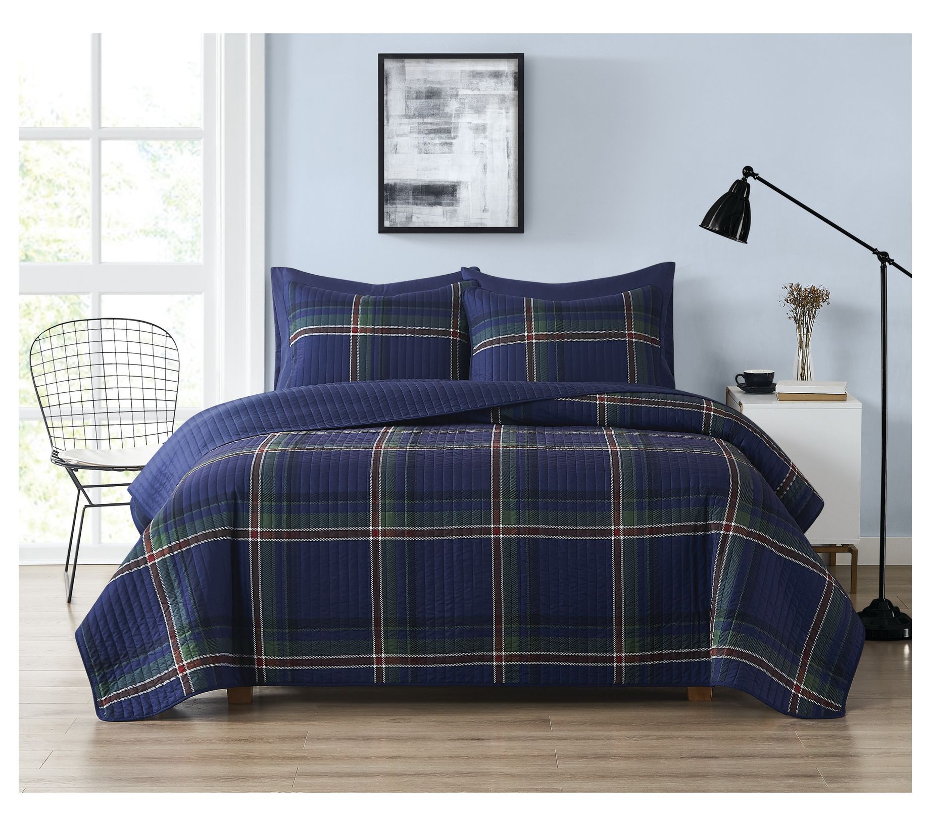 Truly Soft Bronson Plaid Full/Queen 3 Piece Quilt Set