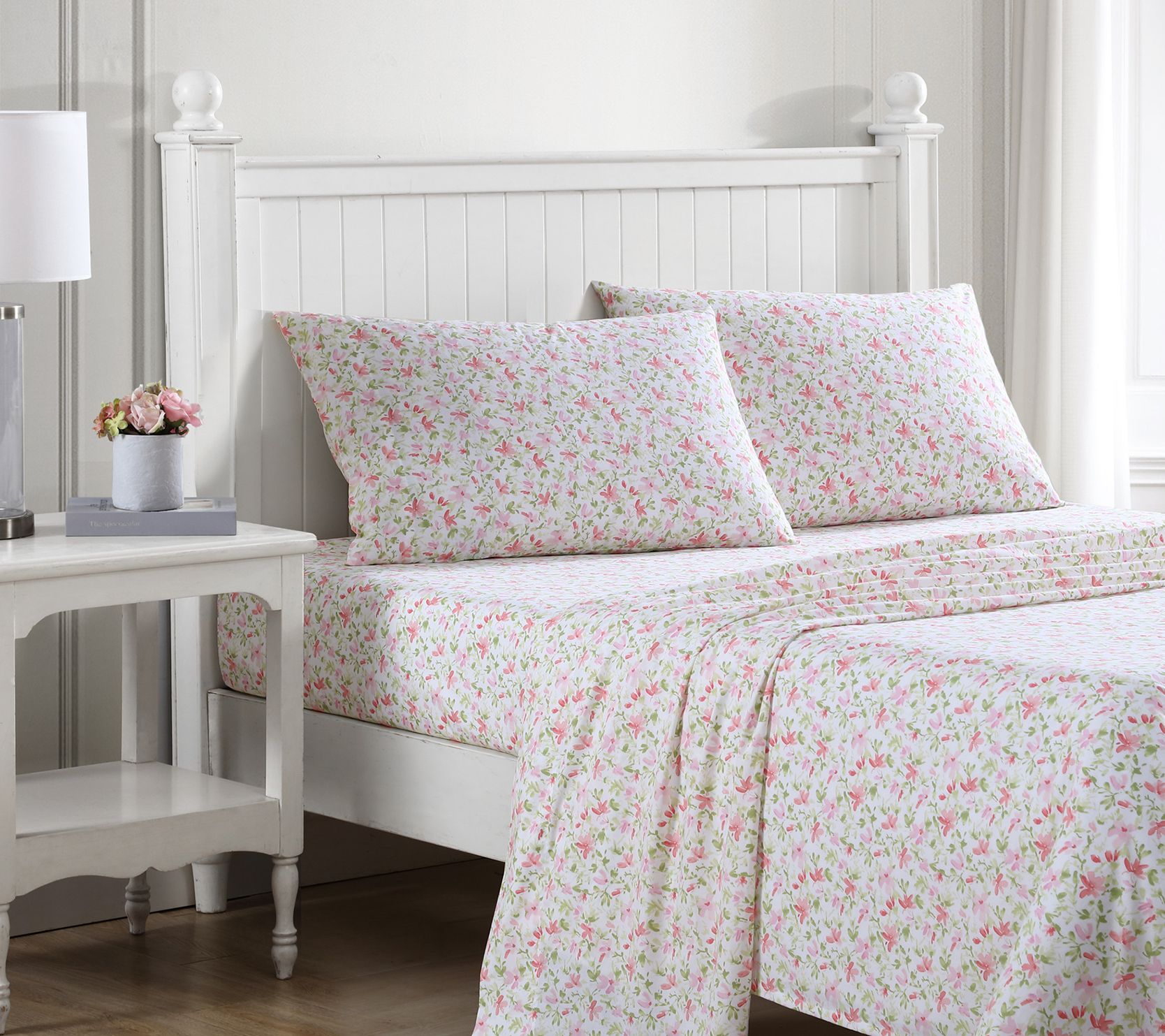 Laura Ashley Norella - Cotton Pink Full Sheet Set