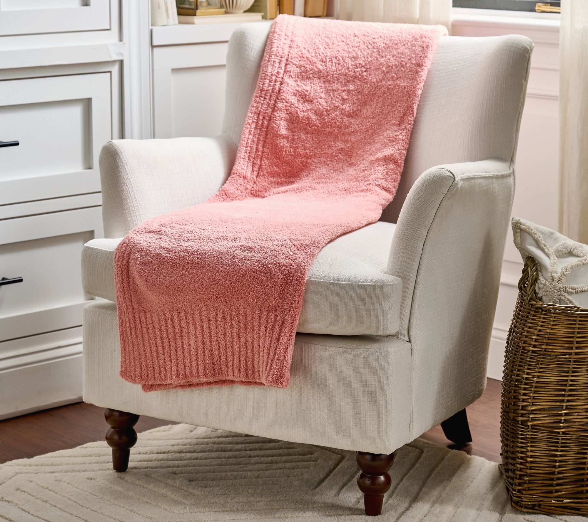  Barefoot Dreams 45"x60" CozyChic Stacked Rib Border Blanket