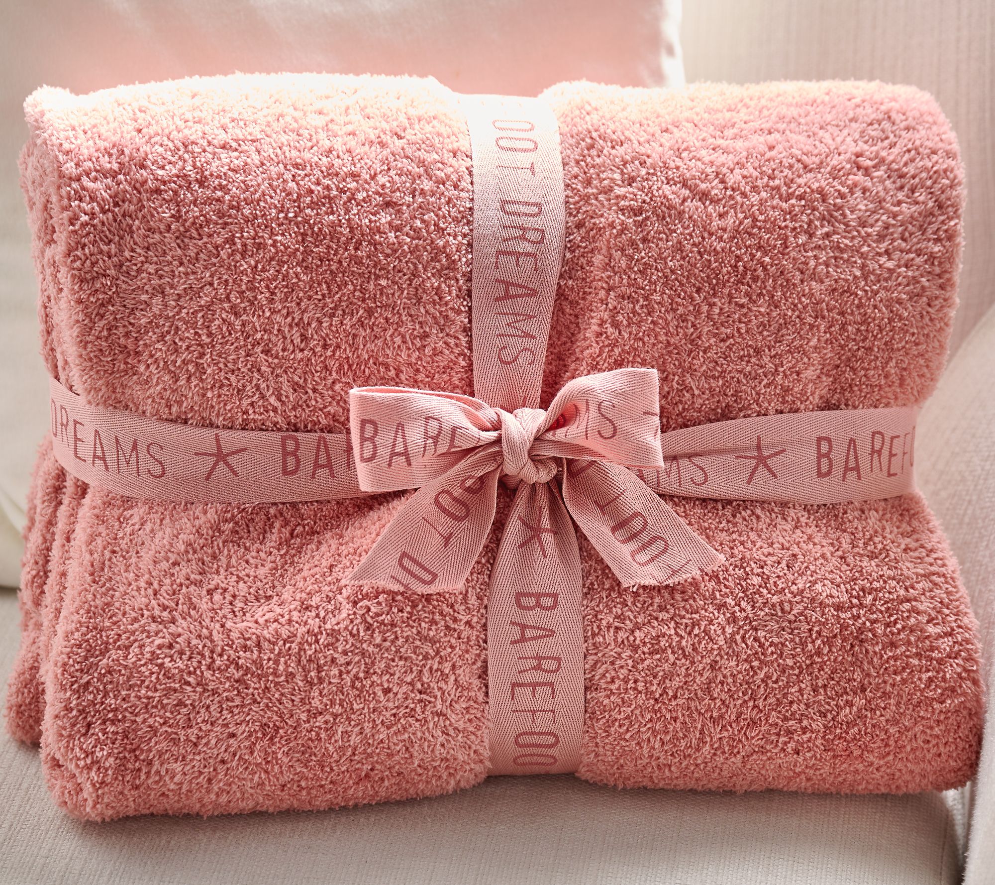 Coperta Baby Barefoot Dreams Cozychic Stampa Animalier, Rosa Polvere E Crema, In Microfibra Morbida