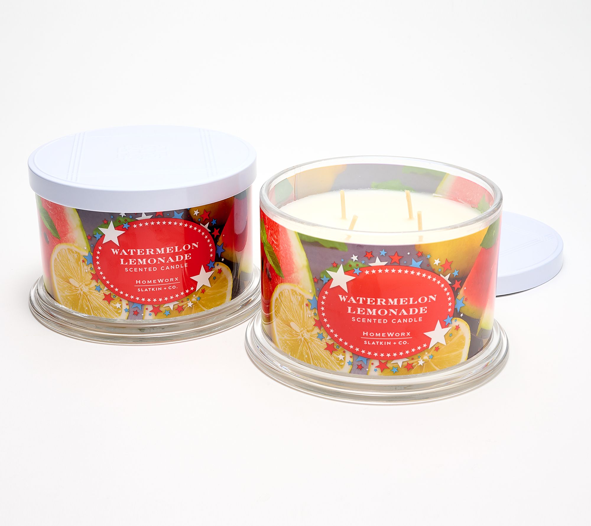 HomeWorx by Slatkin + Co. S/2 18oz Party in the USA Candles