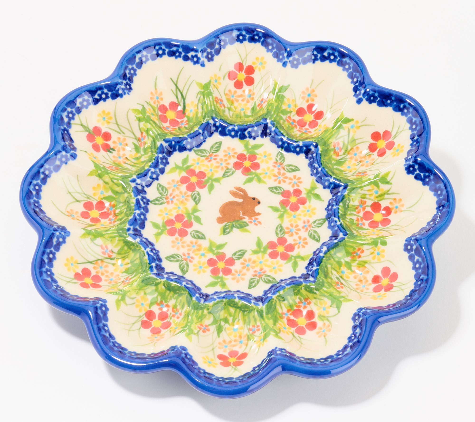 Lidia's Polish Pottery Hand Painted Egg Plate