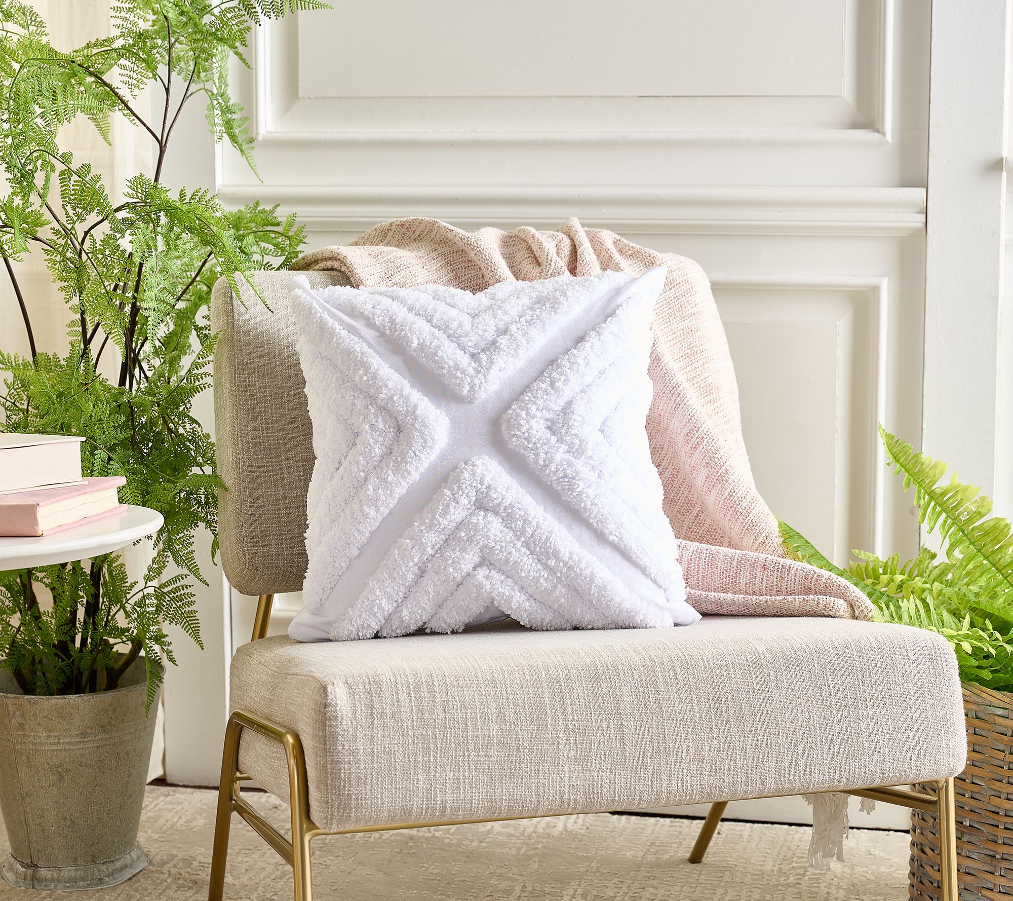 "As Is" Home Reflections Tufted Decorative_18"x 18" Pillow