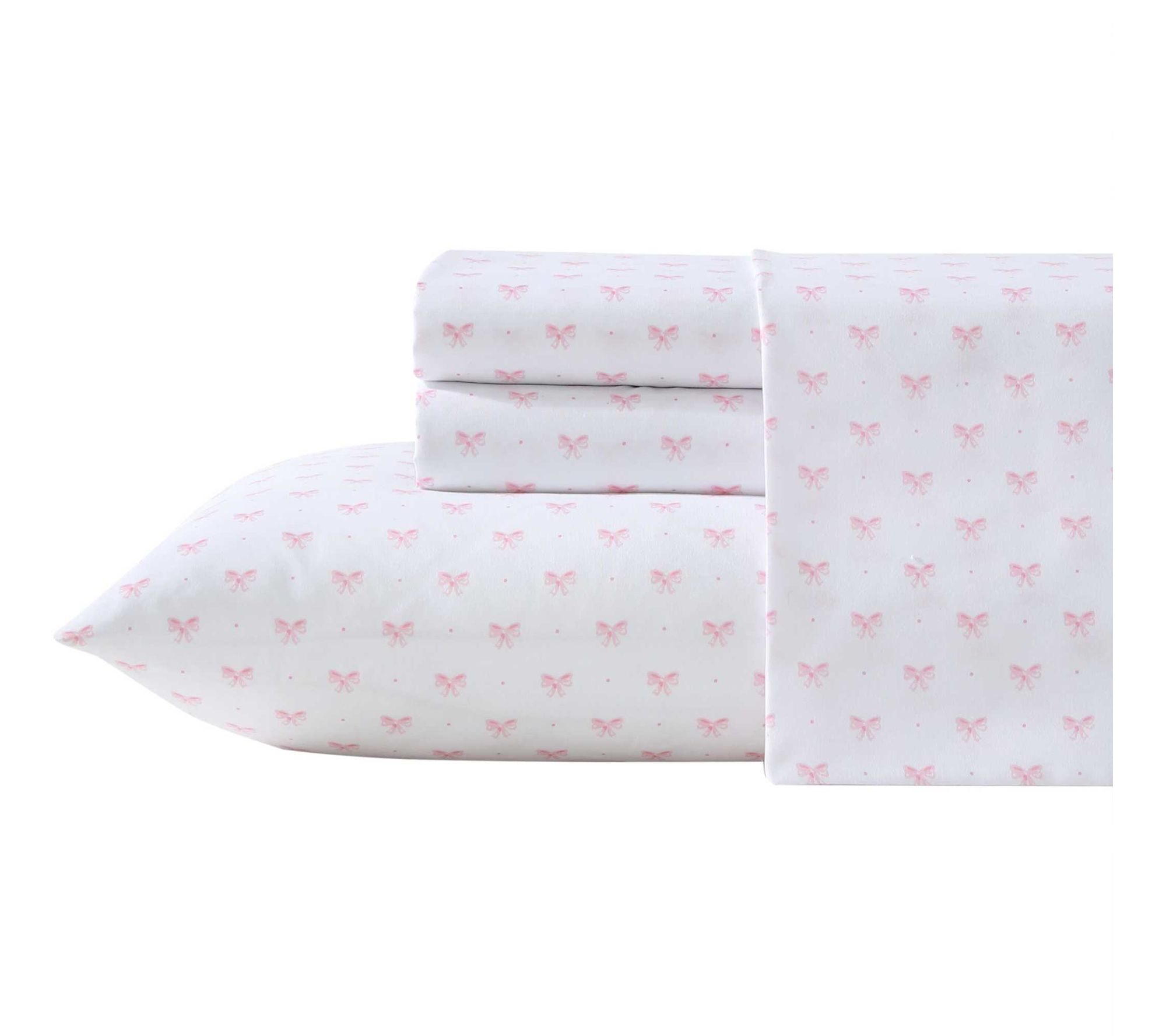 Laura Ashley Lovely Bows Pink Twin Sheet Set