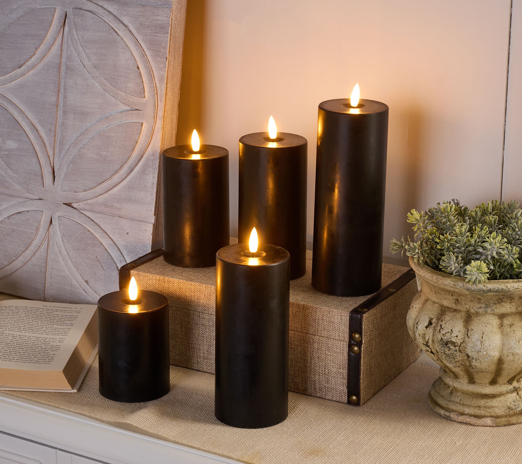 Home Reflections 5-pc Flameless Pillar Candles with Gift Box