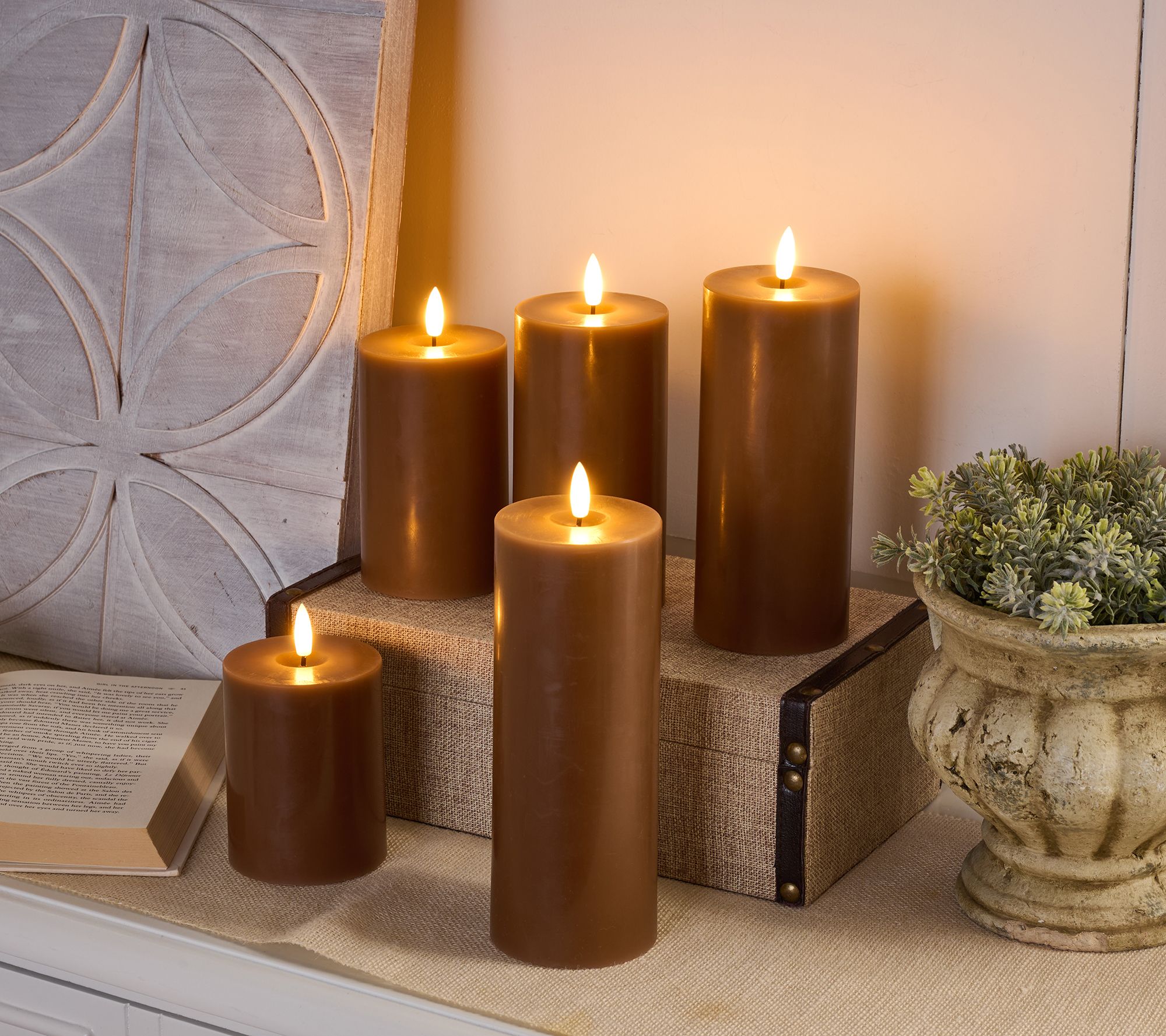 Home Reflections 5-pc Flameless Pillar Candles with Gift Box