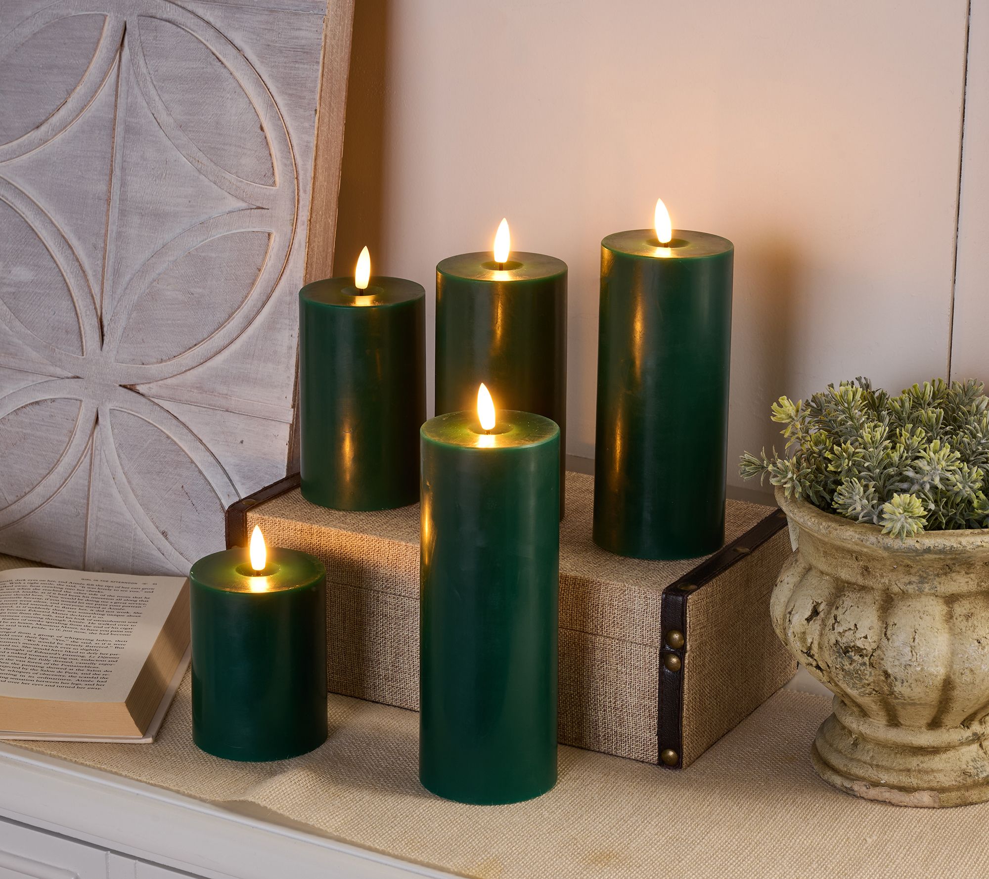 Home Reflections 5-pc Flameless Pillar Candles with Gift Box