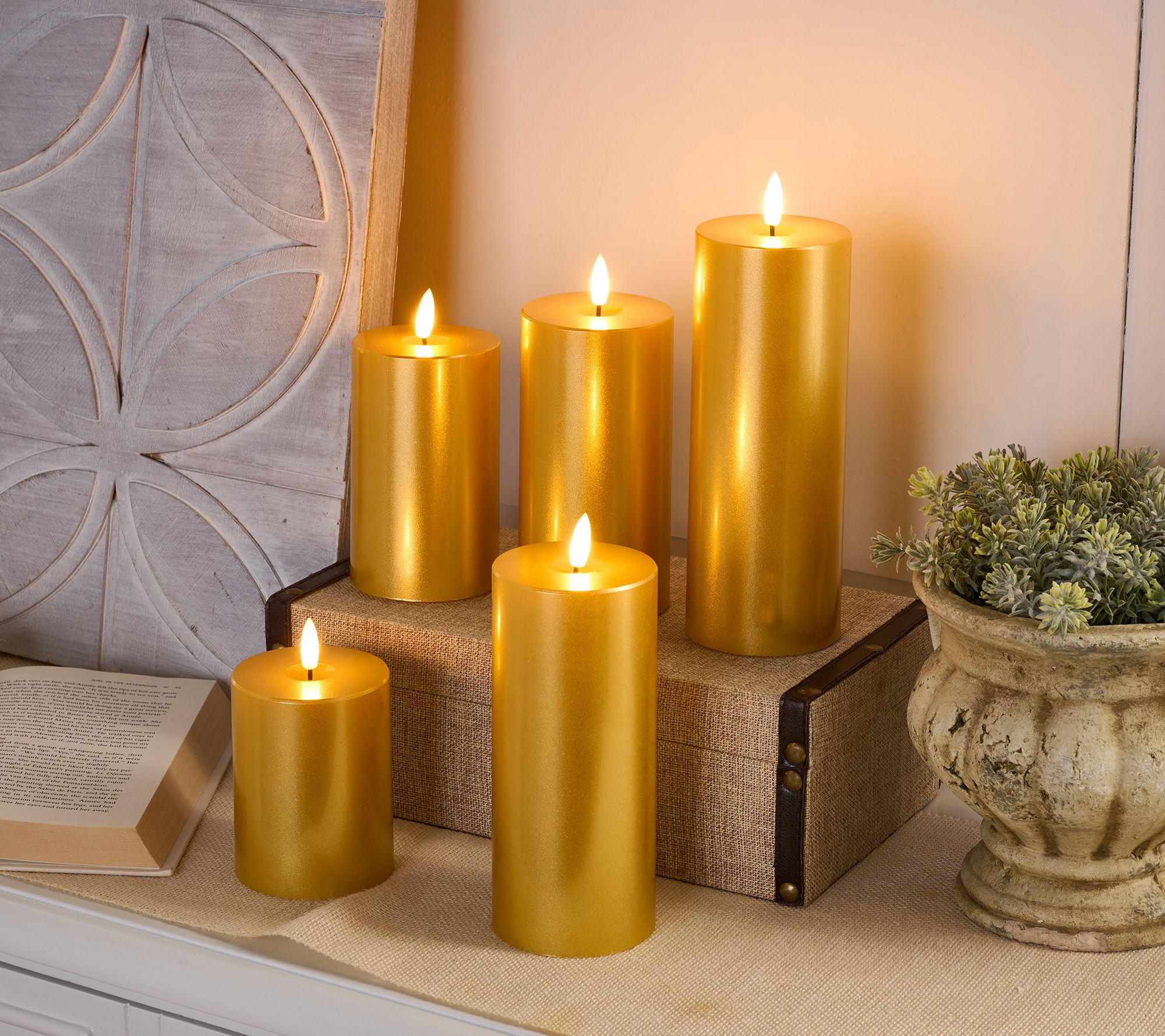 Home Reflections 5-pc Flameless Pillar Candles with Gift Box