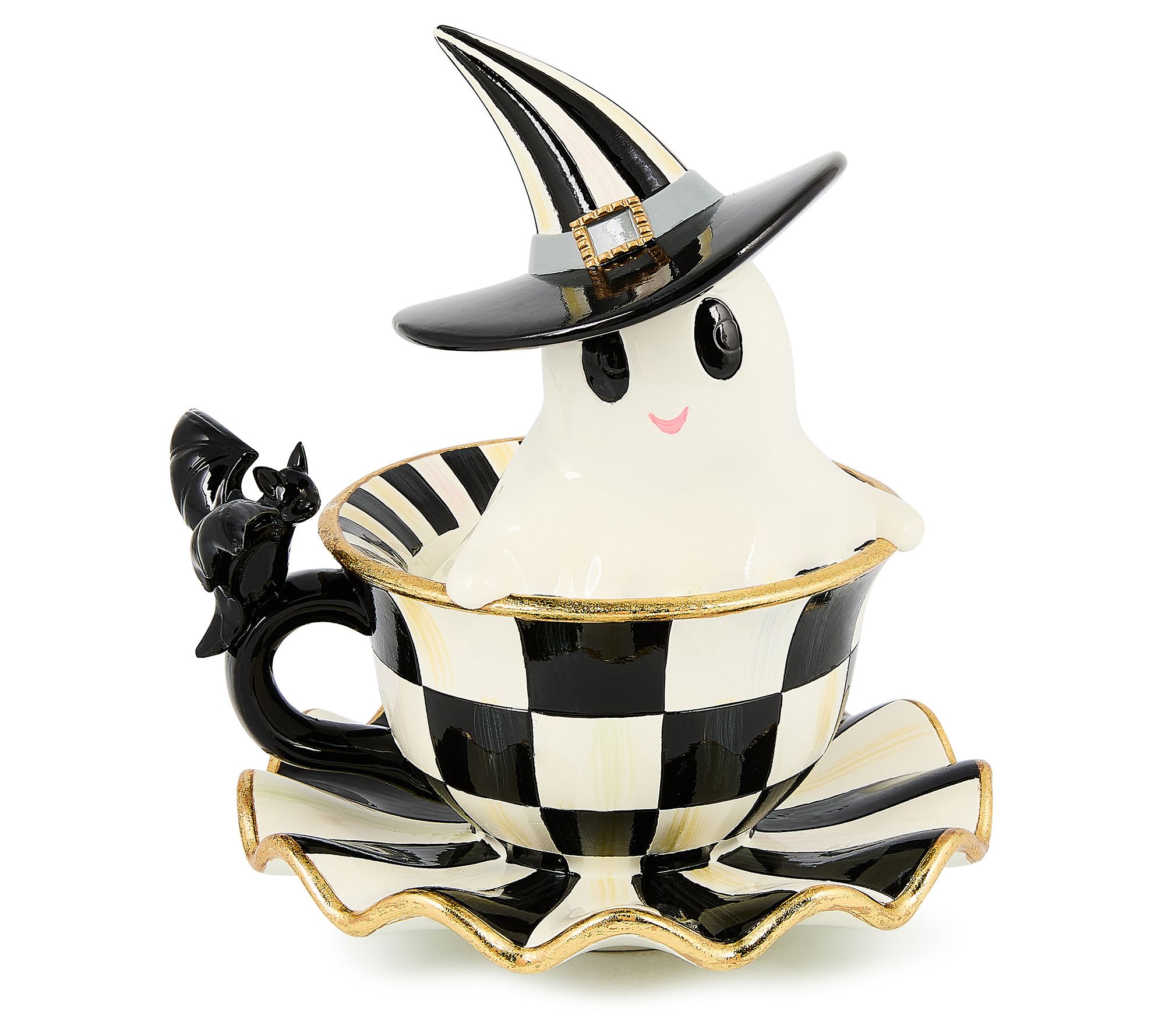 MacKenzie- Childs Halloween Ghost Teacup Figurine