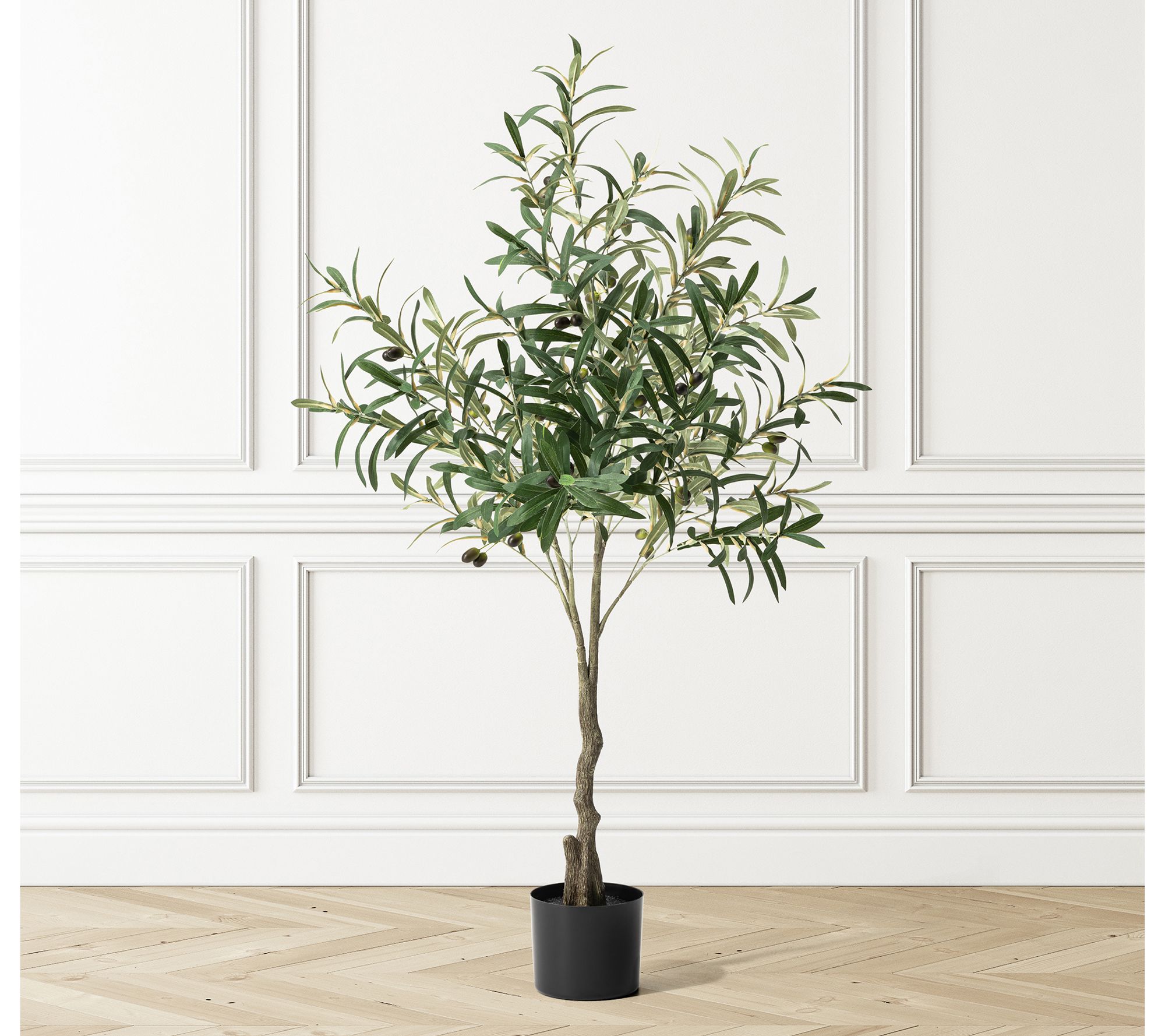 Glitzhome 4ft Faux Olive Tree In Pot