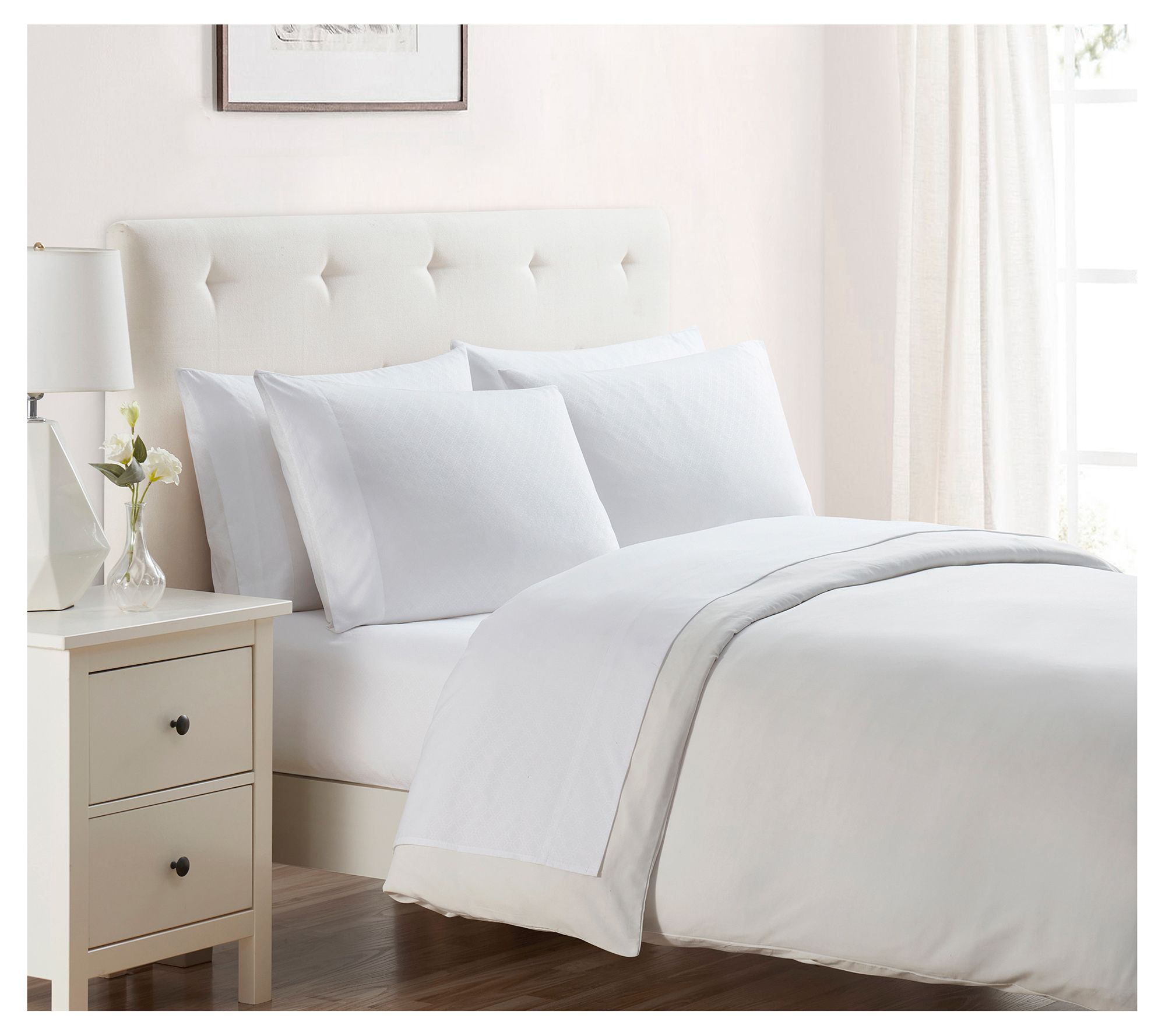 Tahari Home Winny 6-Piece Trellis Embossed Sheet Set, Queen