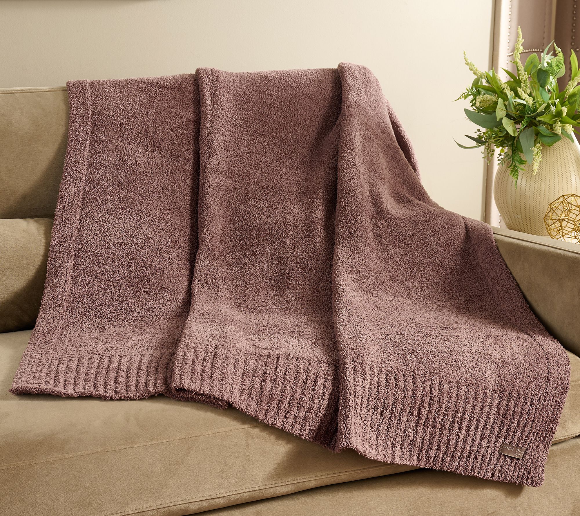  Barefoot Dreams CozyChic 45x60 Stacked Rib Border Blanket