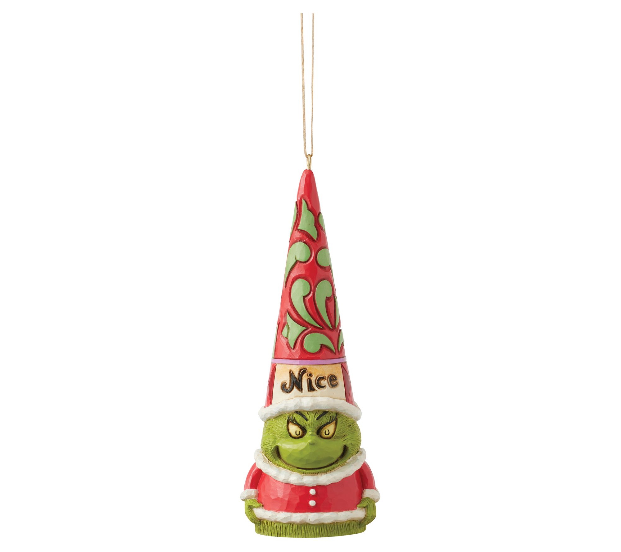 Jim Shore Grinch Naughty/Nice Gnome Christmas Ornament 5.3in H