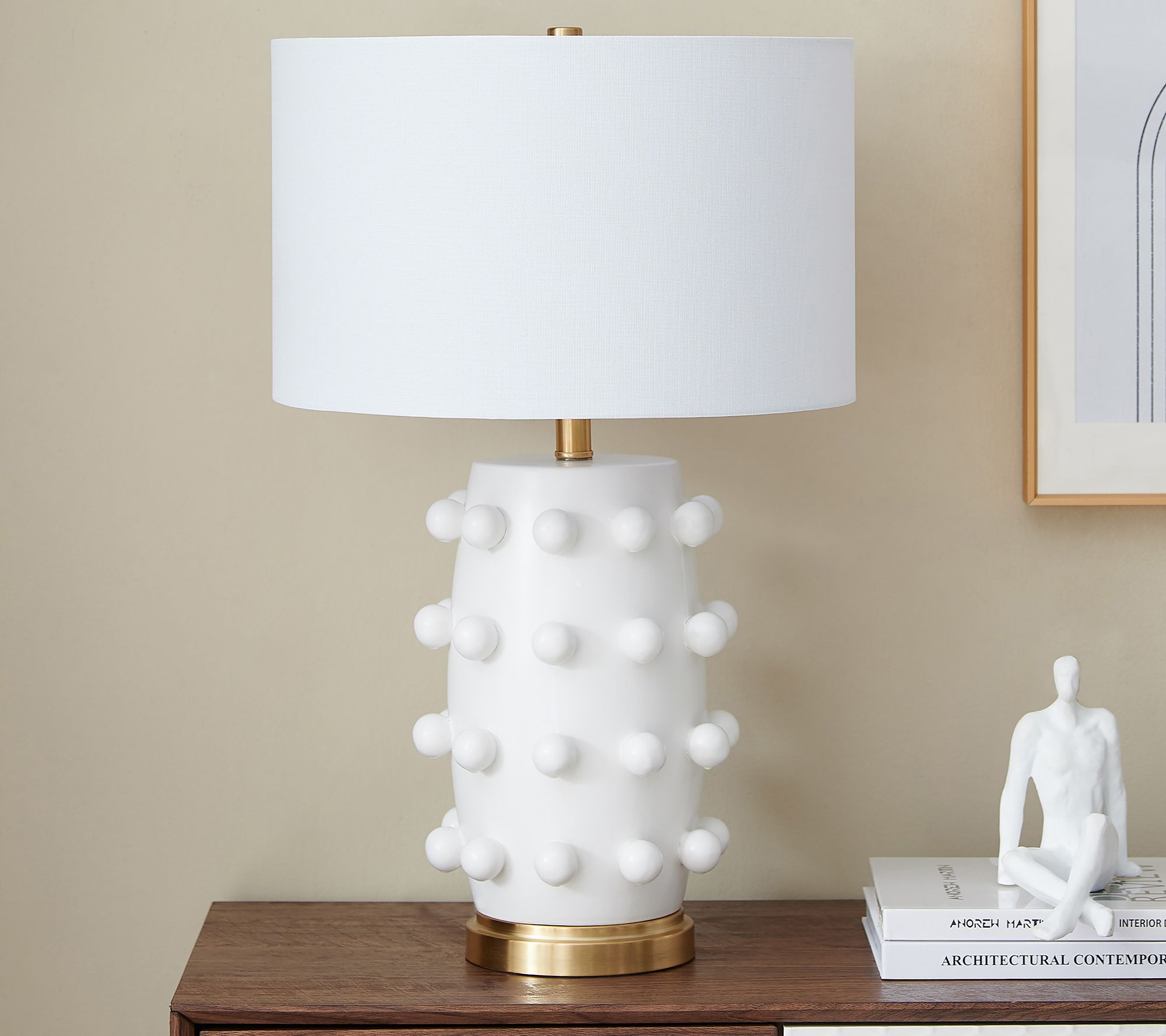 Hudson&Canal Farrington Ceramic Table Lamp withFabric Shade