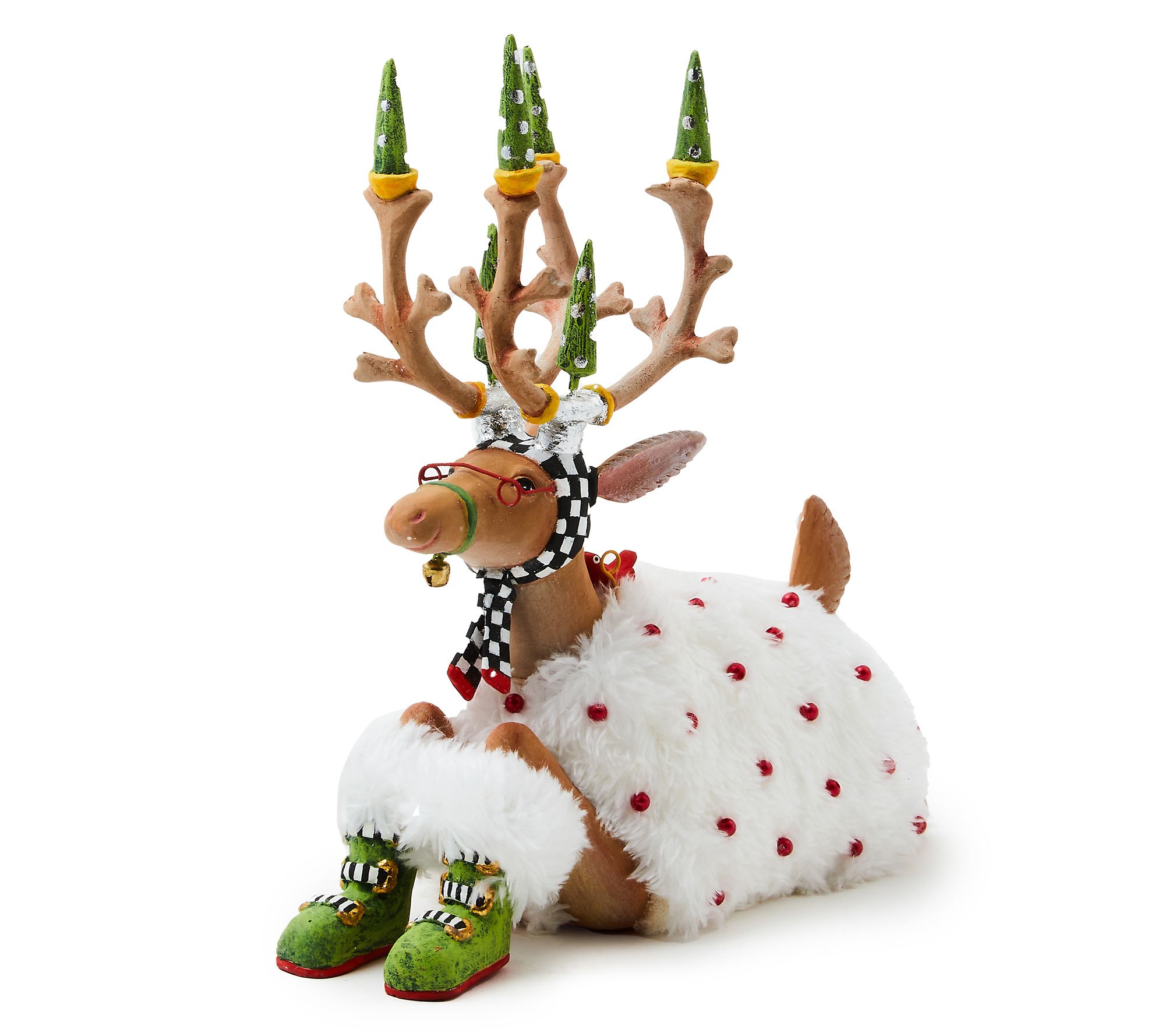 MacKenzie-Childs Dash Away Sitting Blitzen Reindeer Figure