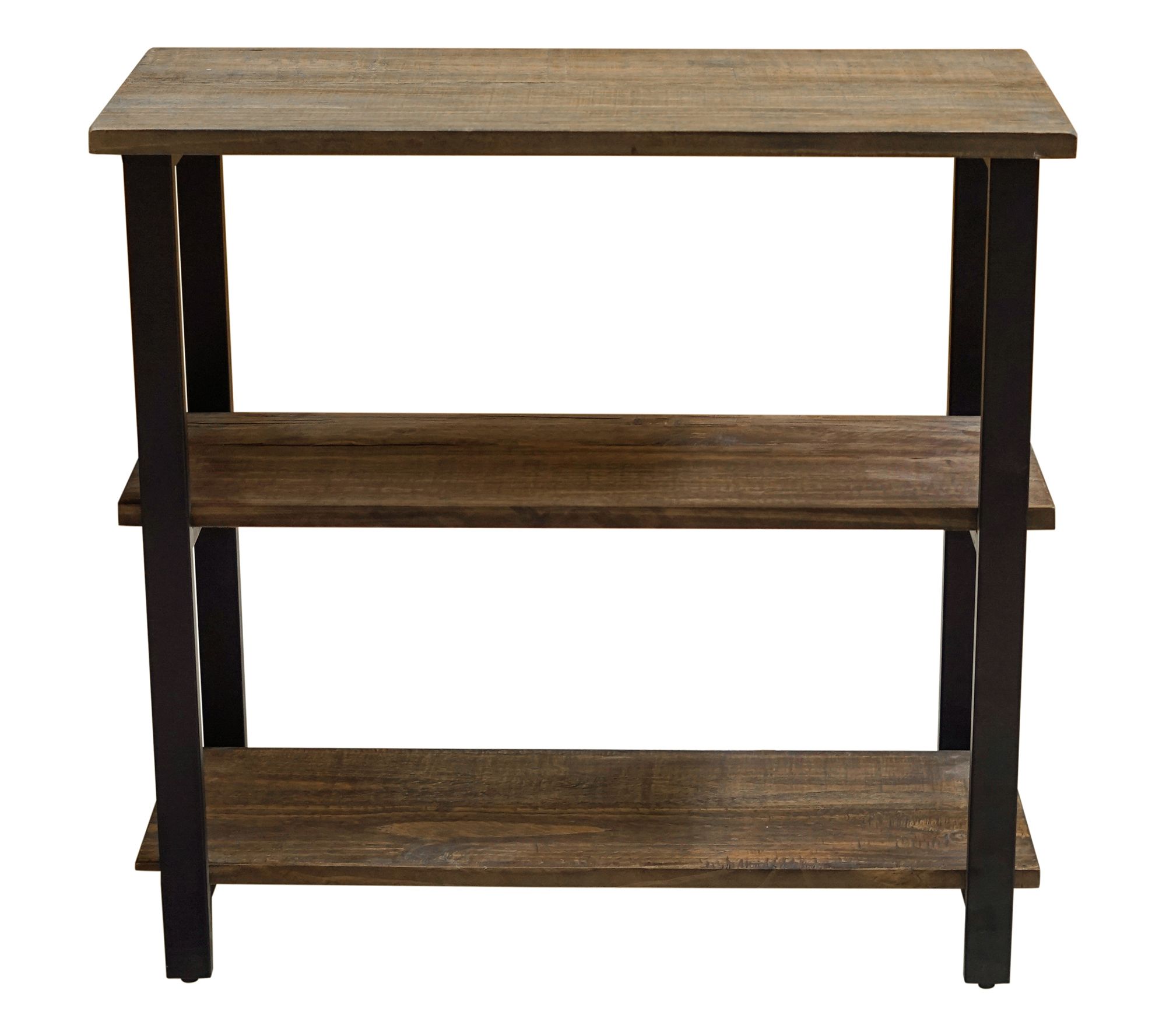 Alaterre Furniture 2-Tier Wood and Metal Under-Window Bookcase