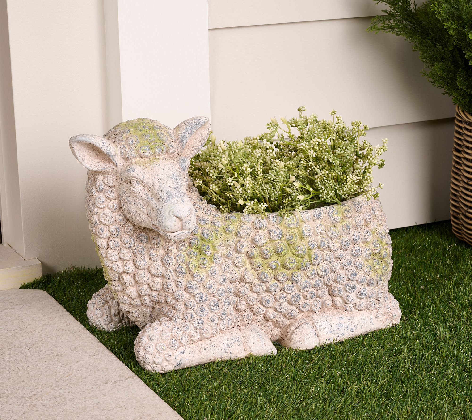 Home Reflections 17" In/Outdoor Rustic Lamb Planter