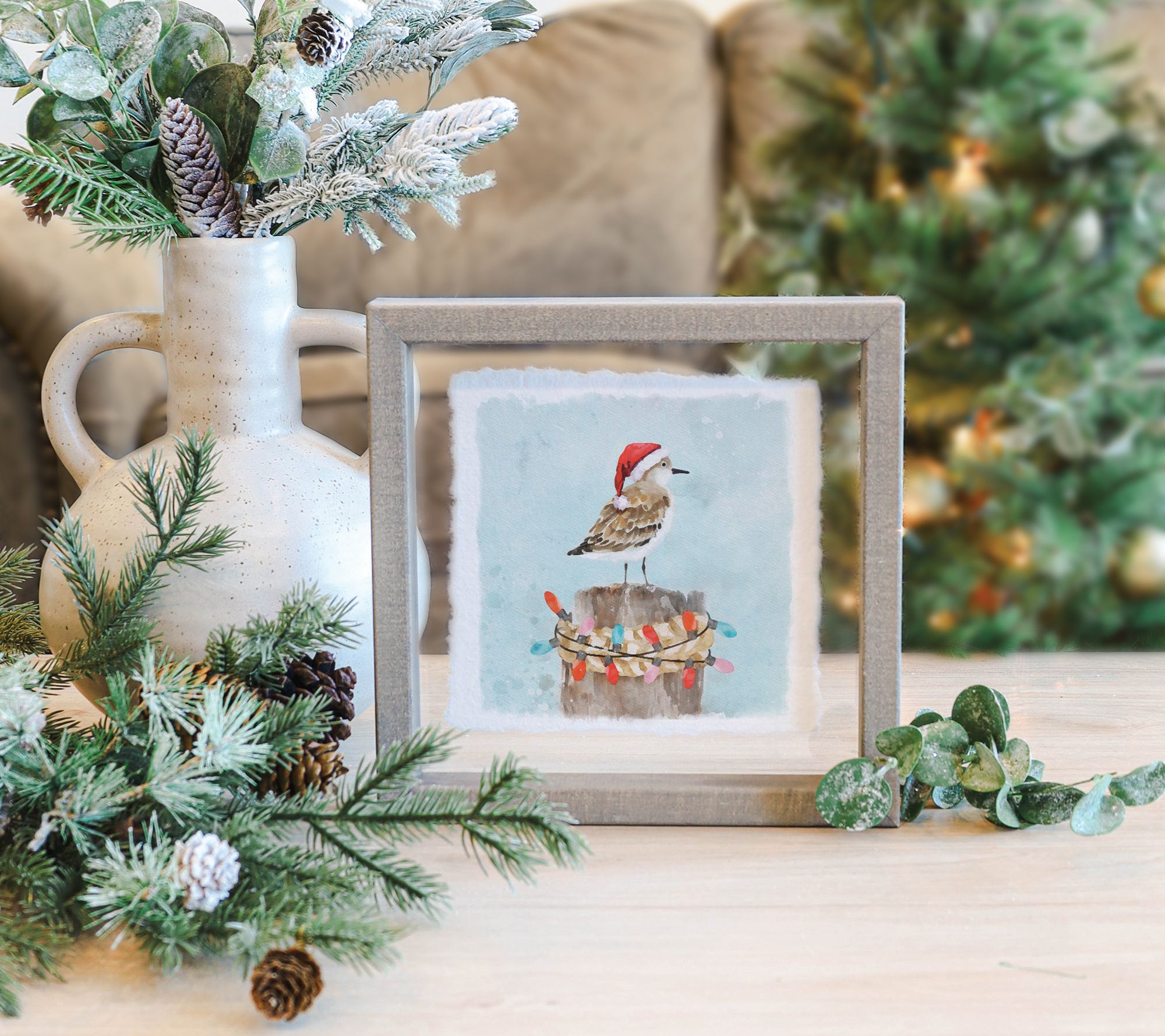 Sincere Surroundings 10" Sandpiper Floating Frame Art