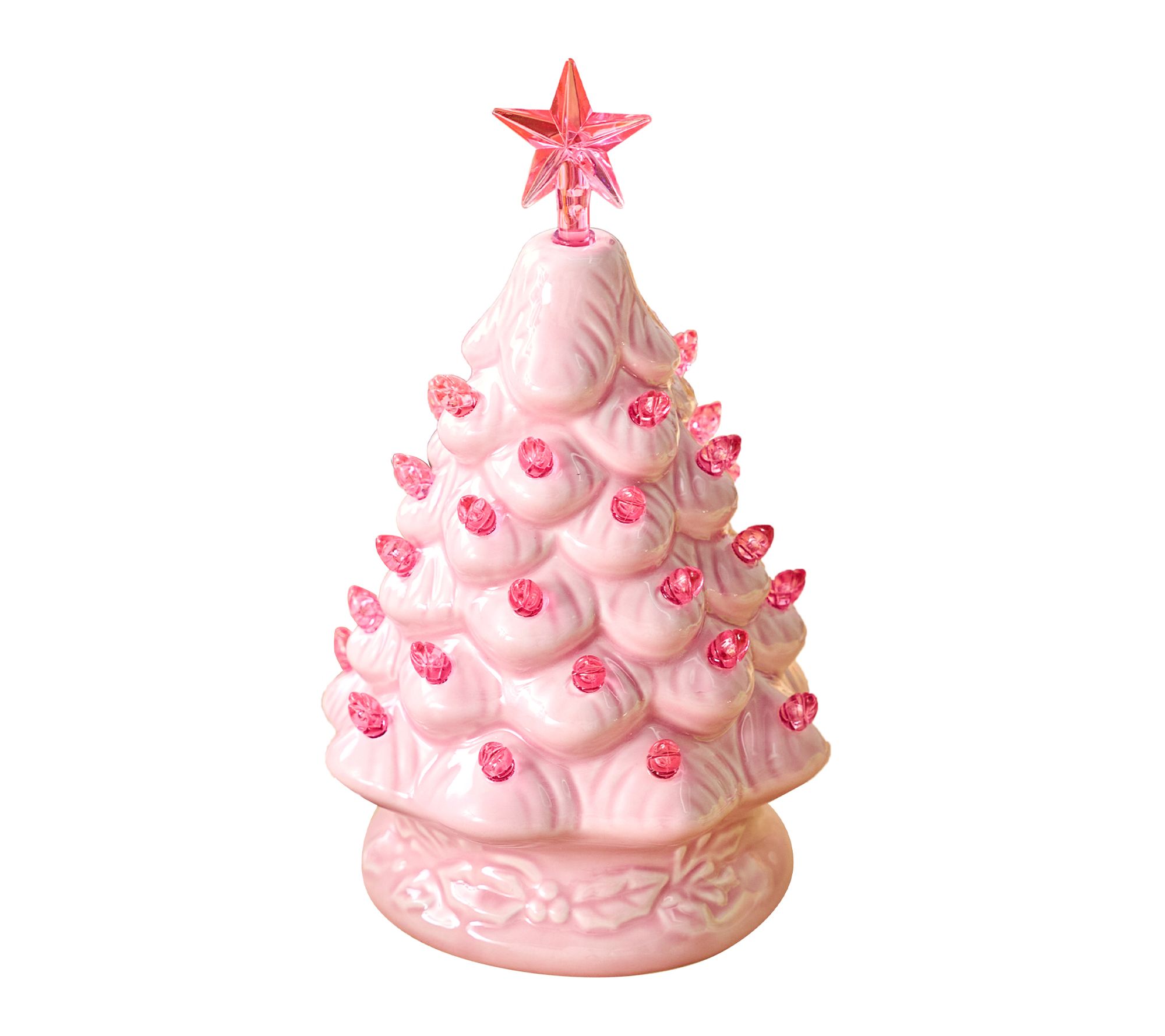 Joyfy 7" Pink Ceramic Christmas Tree with ExtraClear Top Star