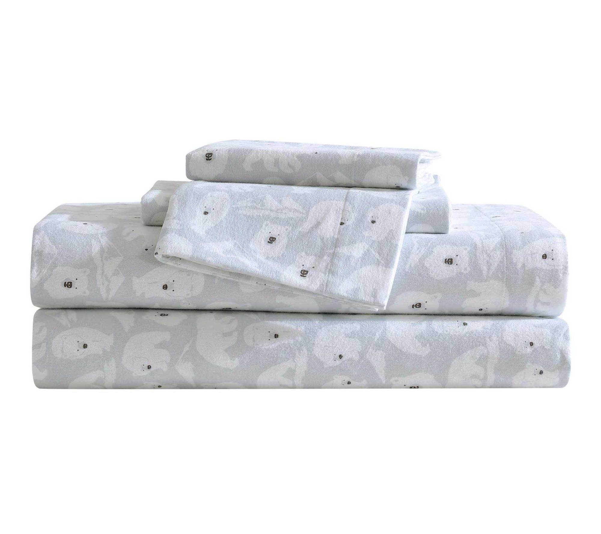 Eddie Bauer Explorer Bears Grey Cotton FlannelFull Sheet Set