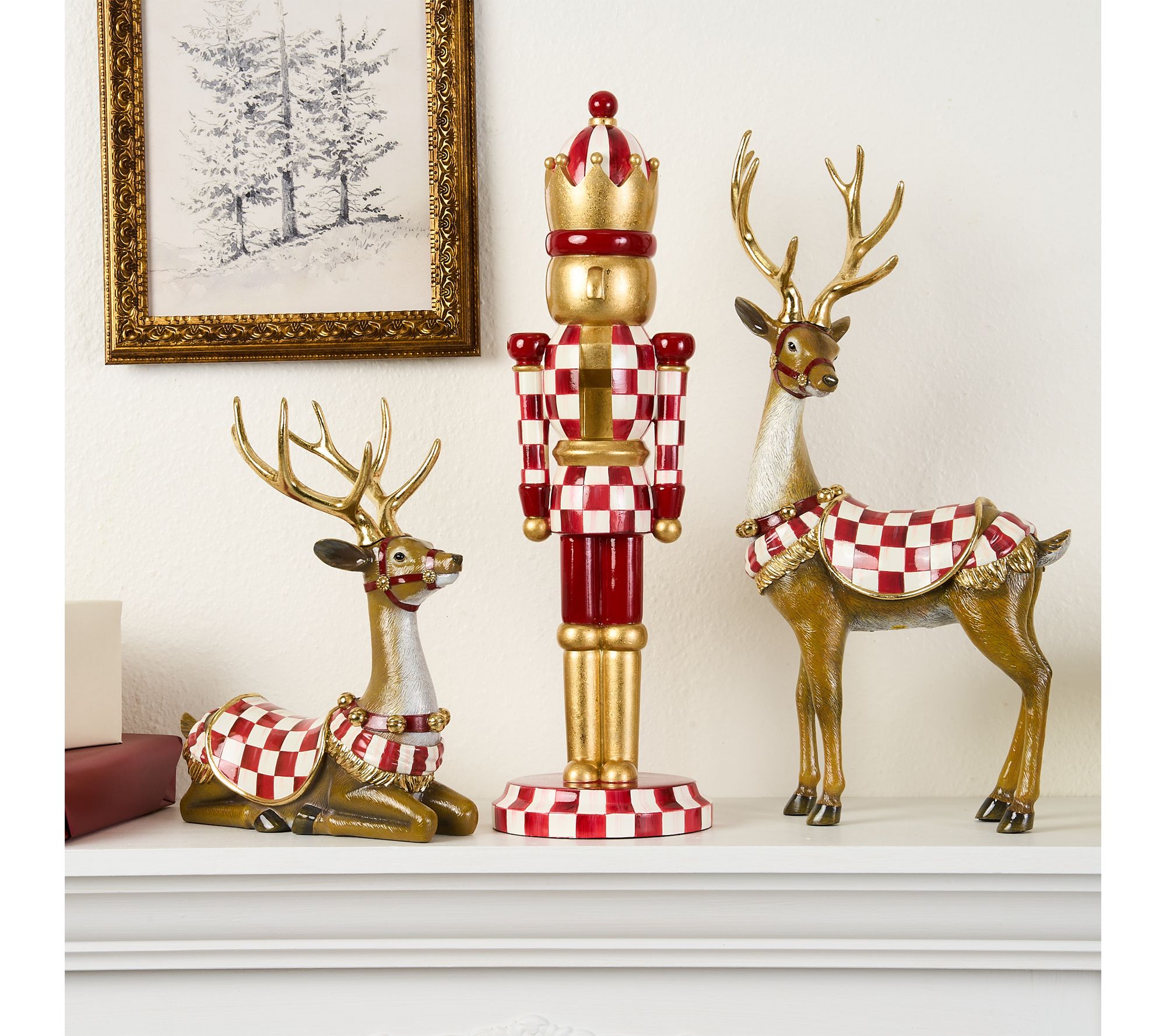 MacKenzie- Childs Set of 2 Classic Saddle Deer - QVC.com