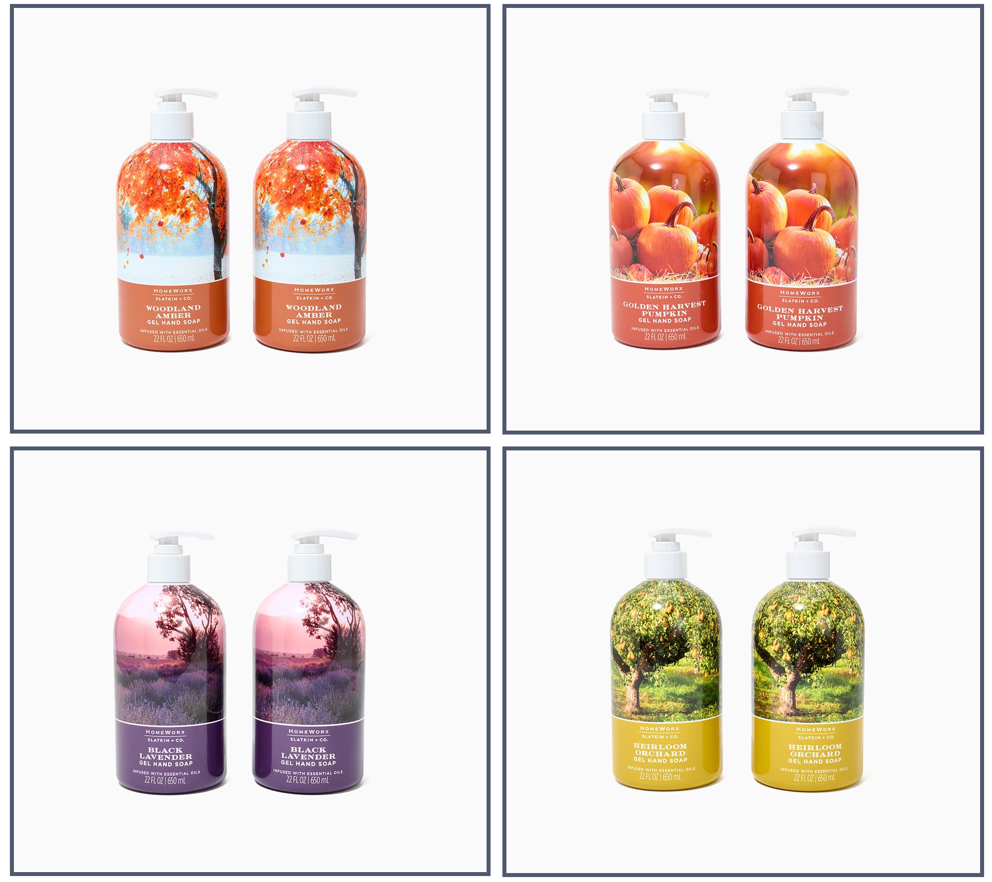 HomeWorx by Slatkin + Co. S/2 22oz Autumn Glory Gel Hand Soaps | QVC