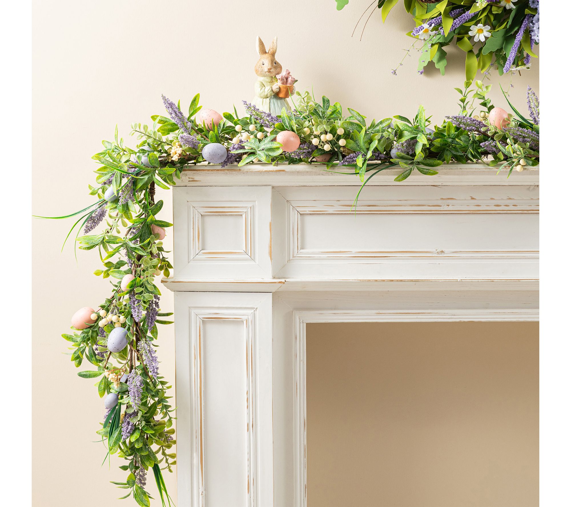 Glitzhome 72"L Easter Egg & Lavender Garland