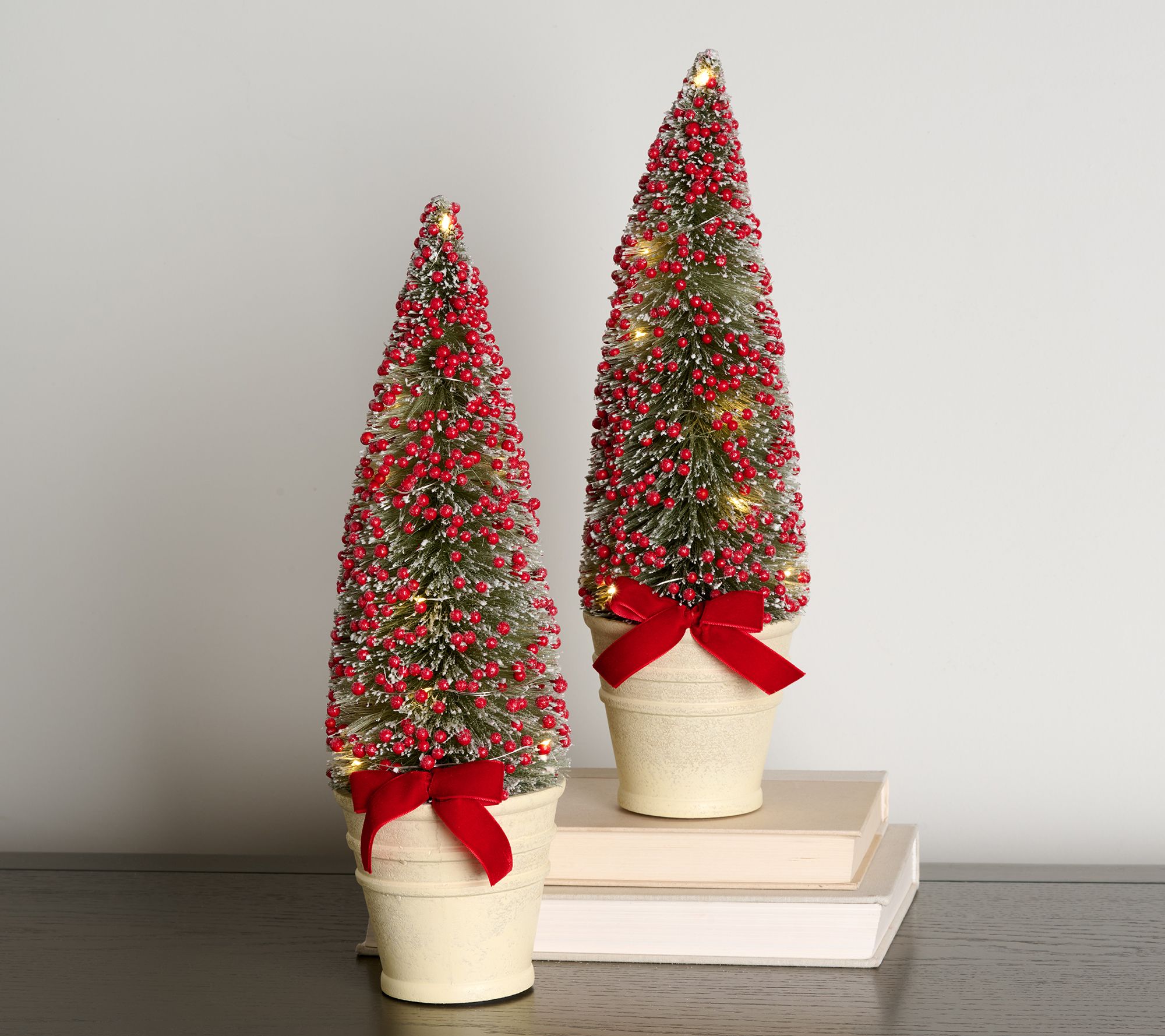 Set of (2) 15" Bottlebrush trees by Valerie