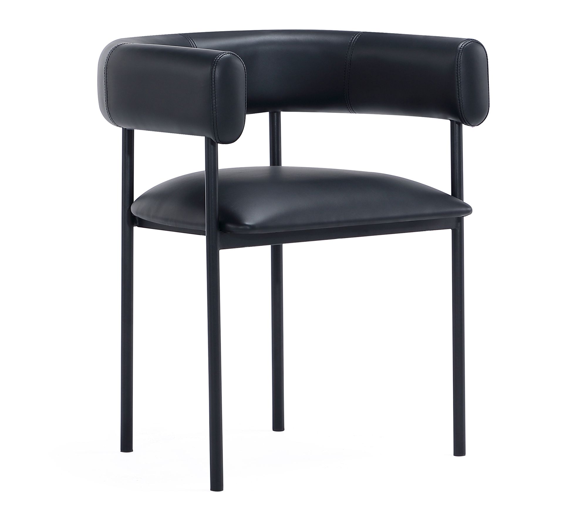 Manhattan Comfort Onda Metal Vegan Leather Dining Chair