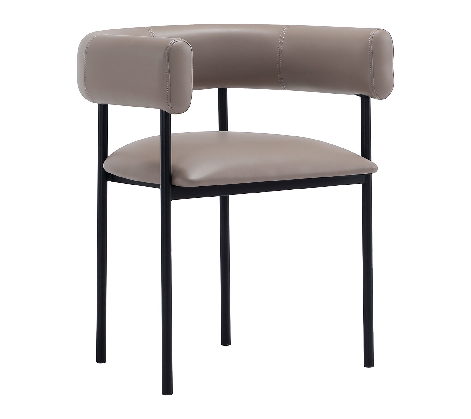 Manhattan Comfort Onda Metal Vegan Leather Dining Chair
