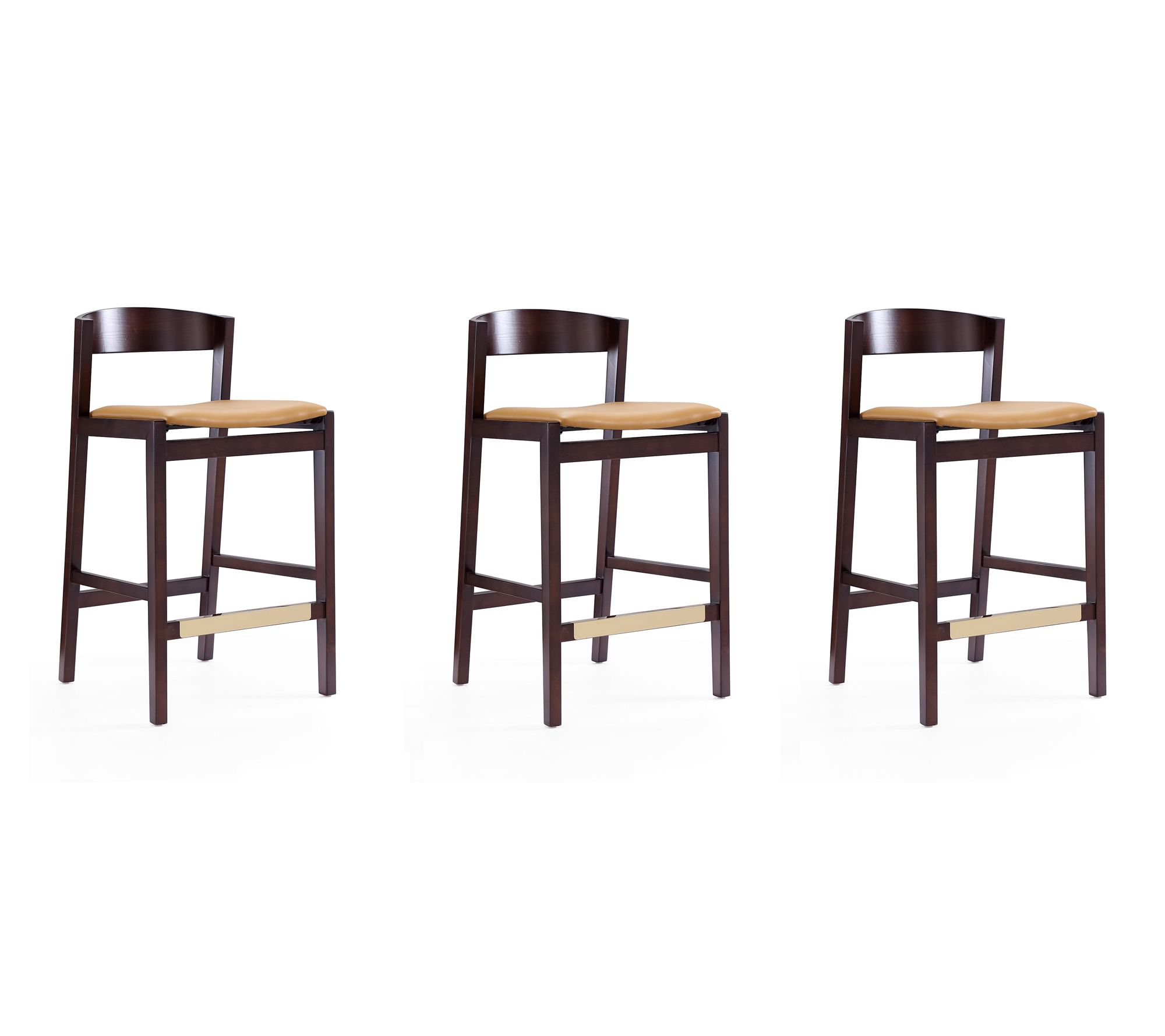 Manhattan Comfort Klismos Upholstered Counter Stool - Set of 3