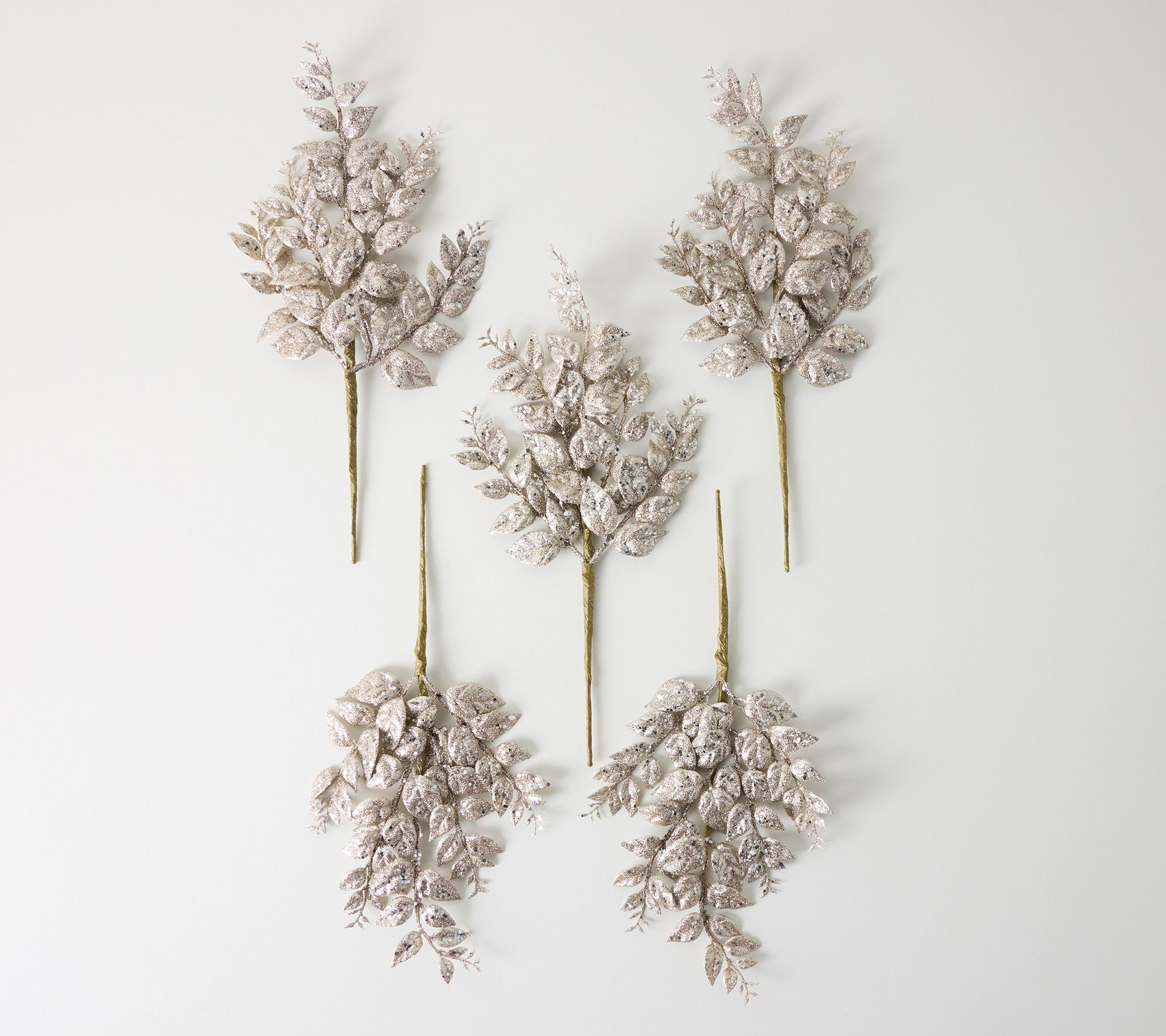Set of 5 Glitter Leaf Picks by Valerie