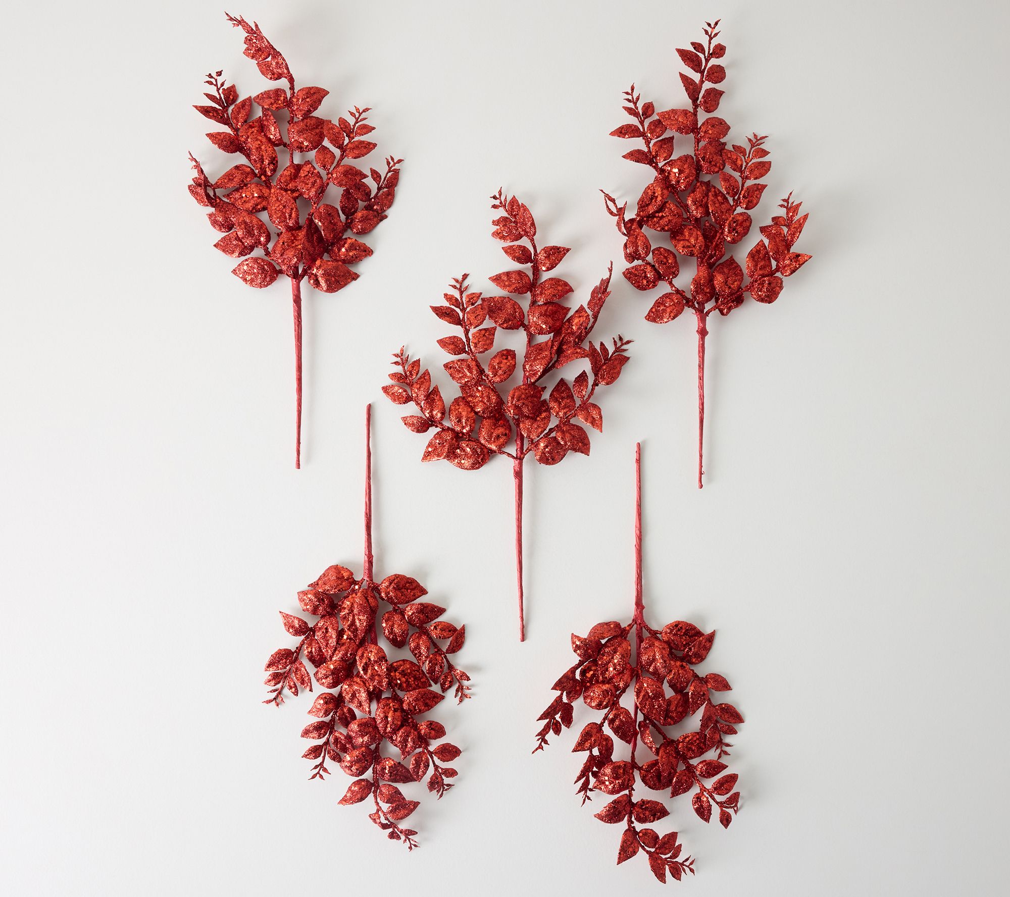 Set of 5 Glitter Leaf Picks by Valerie
