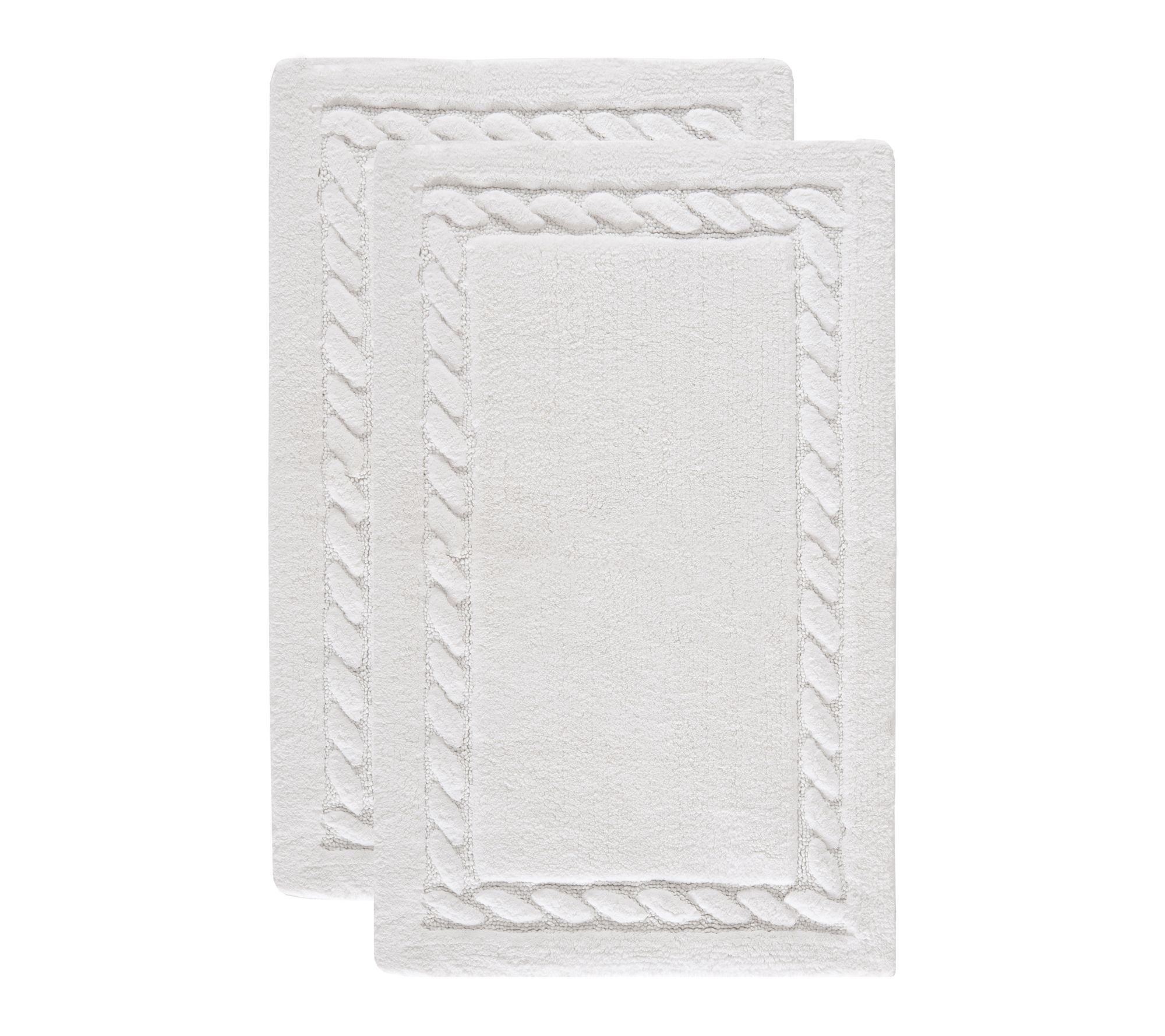 SAFAVIEH Cable Plush 1'-9" X 2'-10" Bath Mat (Set of 2)