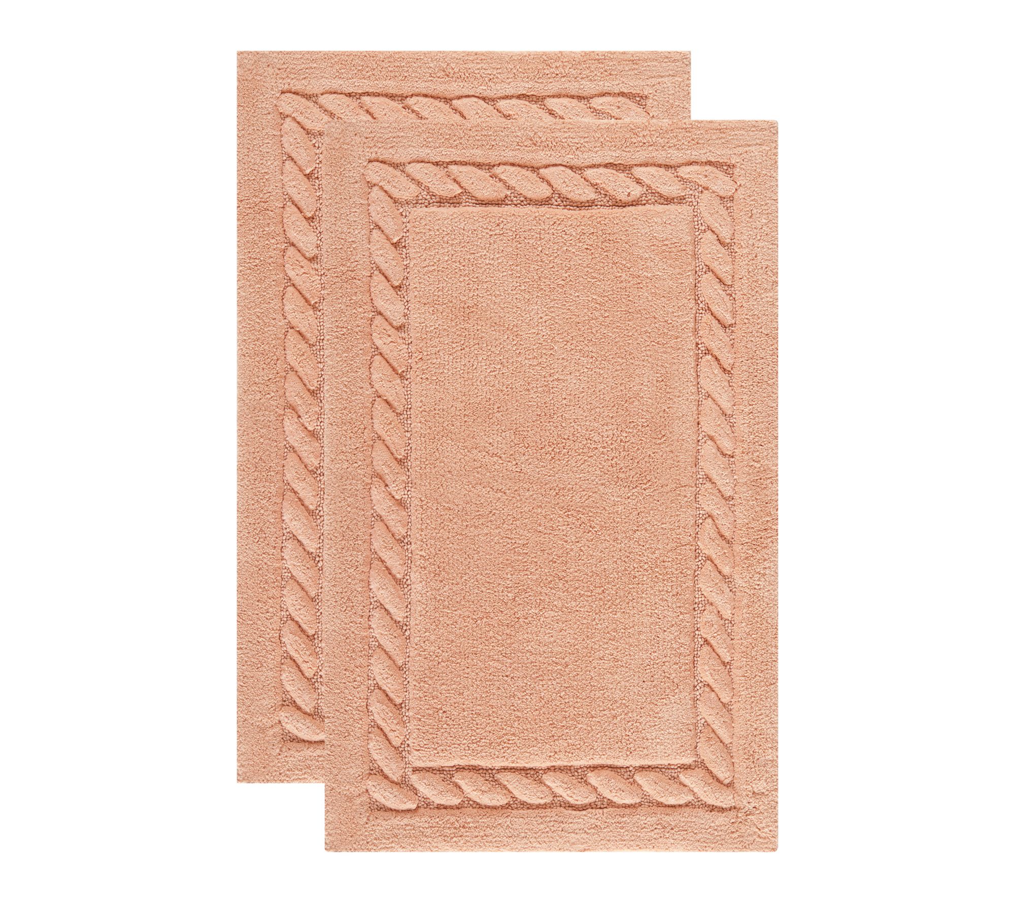 SAFAVIEH Cable Plush 1'-9" X 2'-10" Bath Mat (Set of 2)