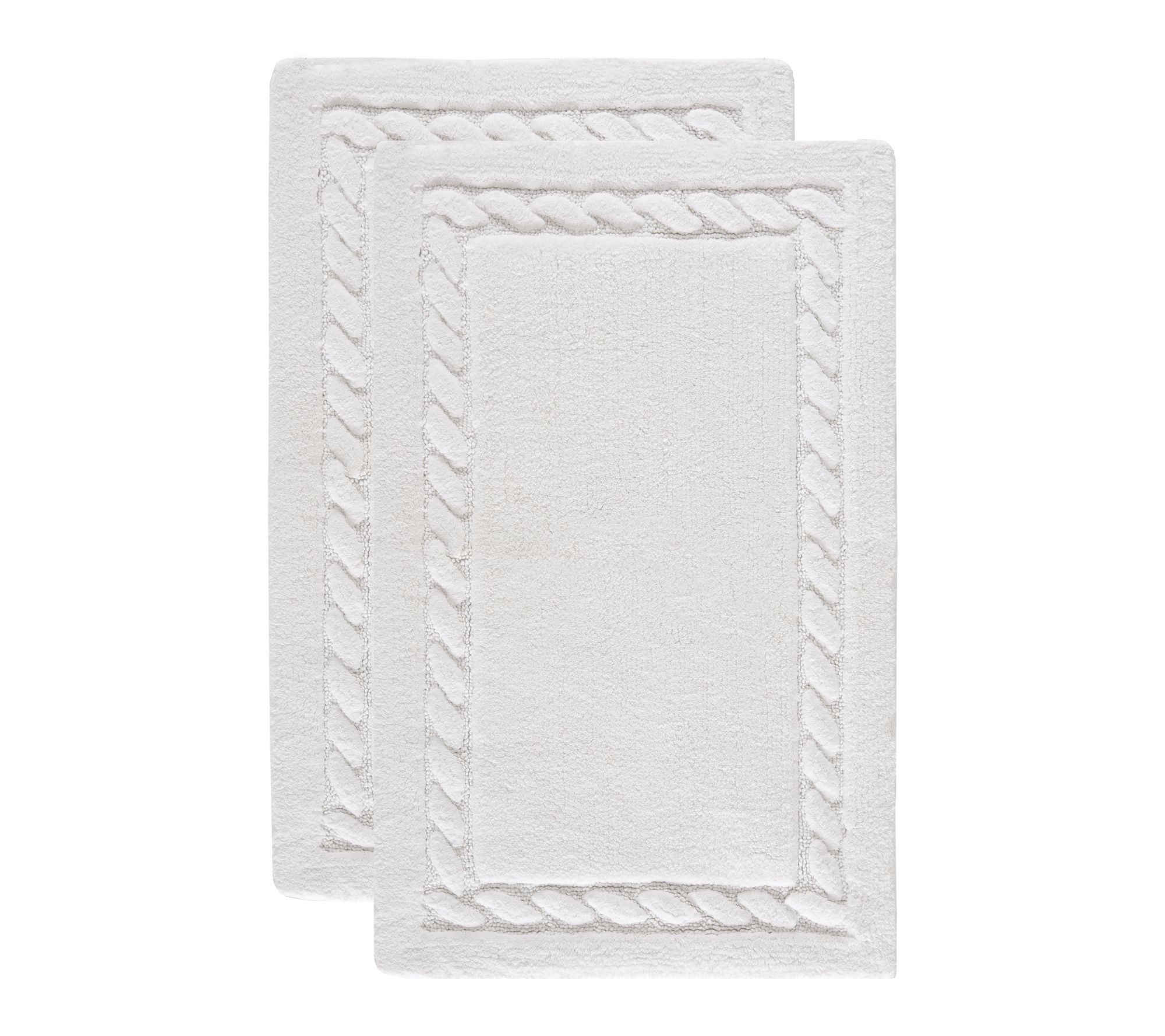 SAFAVIEH Cable Plush 1'-9" X 2'-10" Bath Mat (Set of 2)