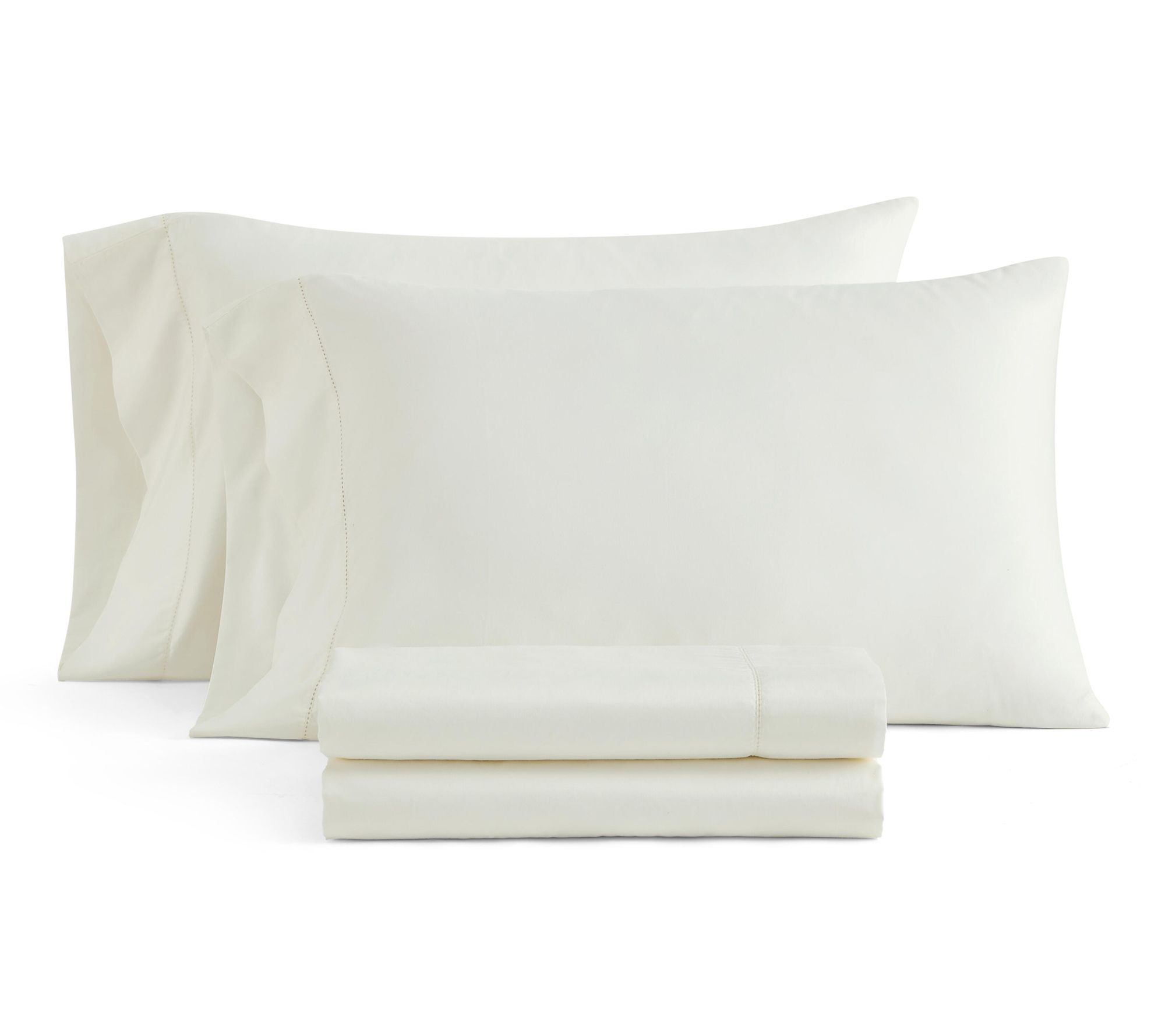  Martha Stewart Classic Elegance Pearl White Cotton King Sheet