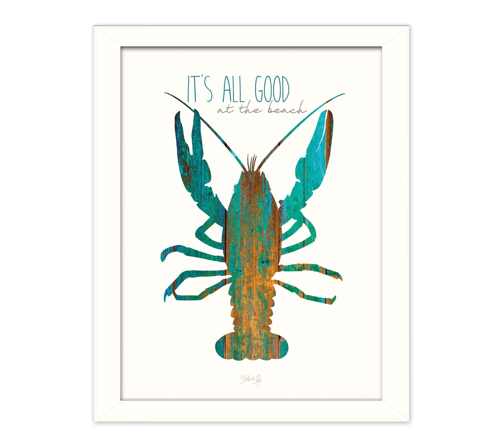 HomeRoots Its All Good at Beach White Framed Wall Art
