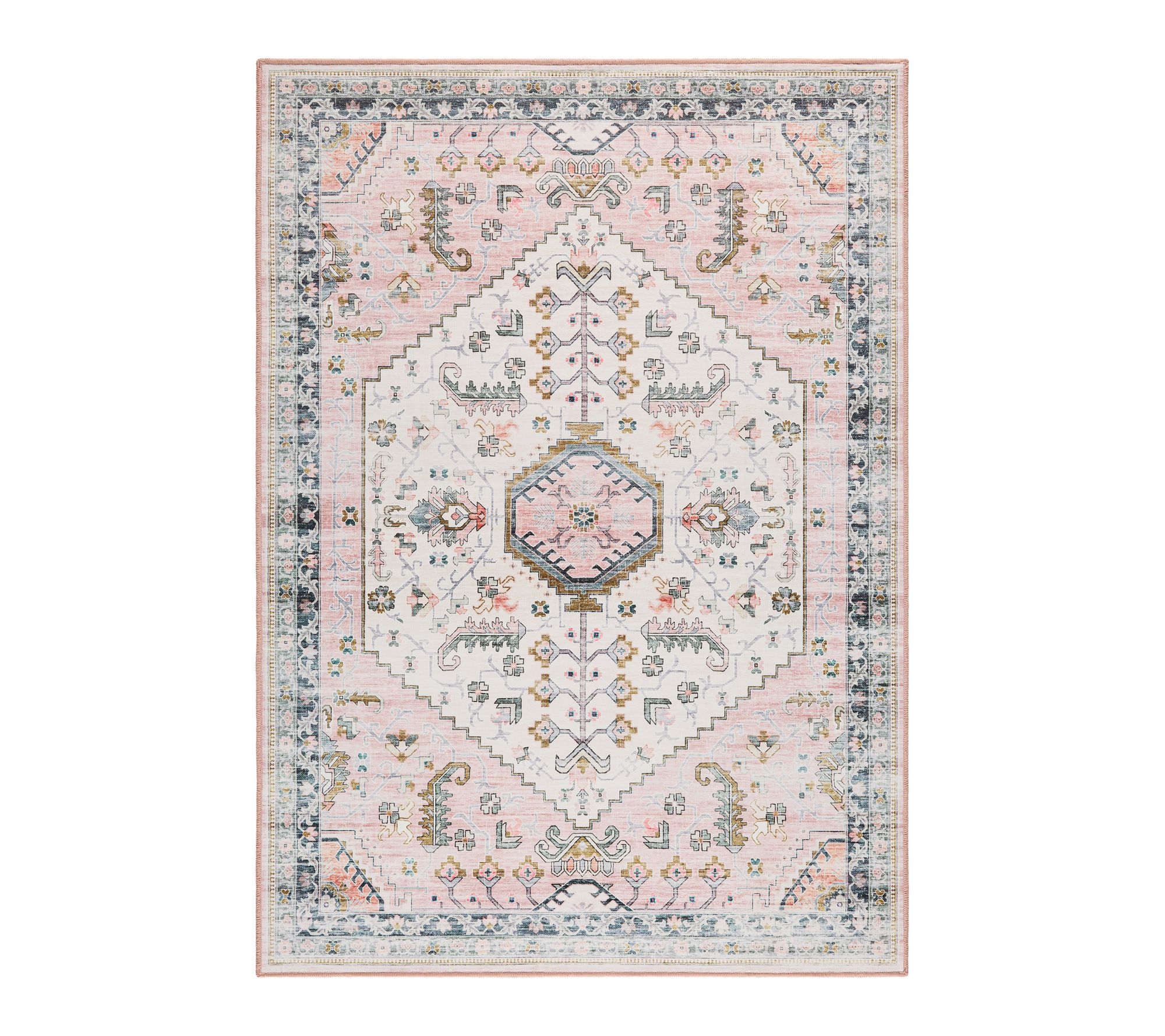 Everwash Haven Modern Medallion 6x9 Washable Area Rug