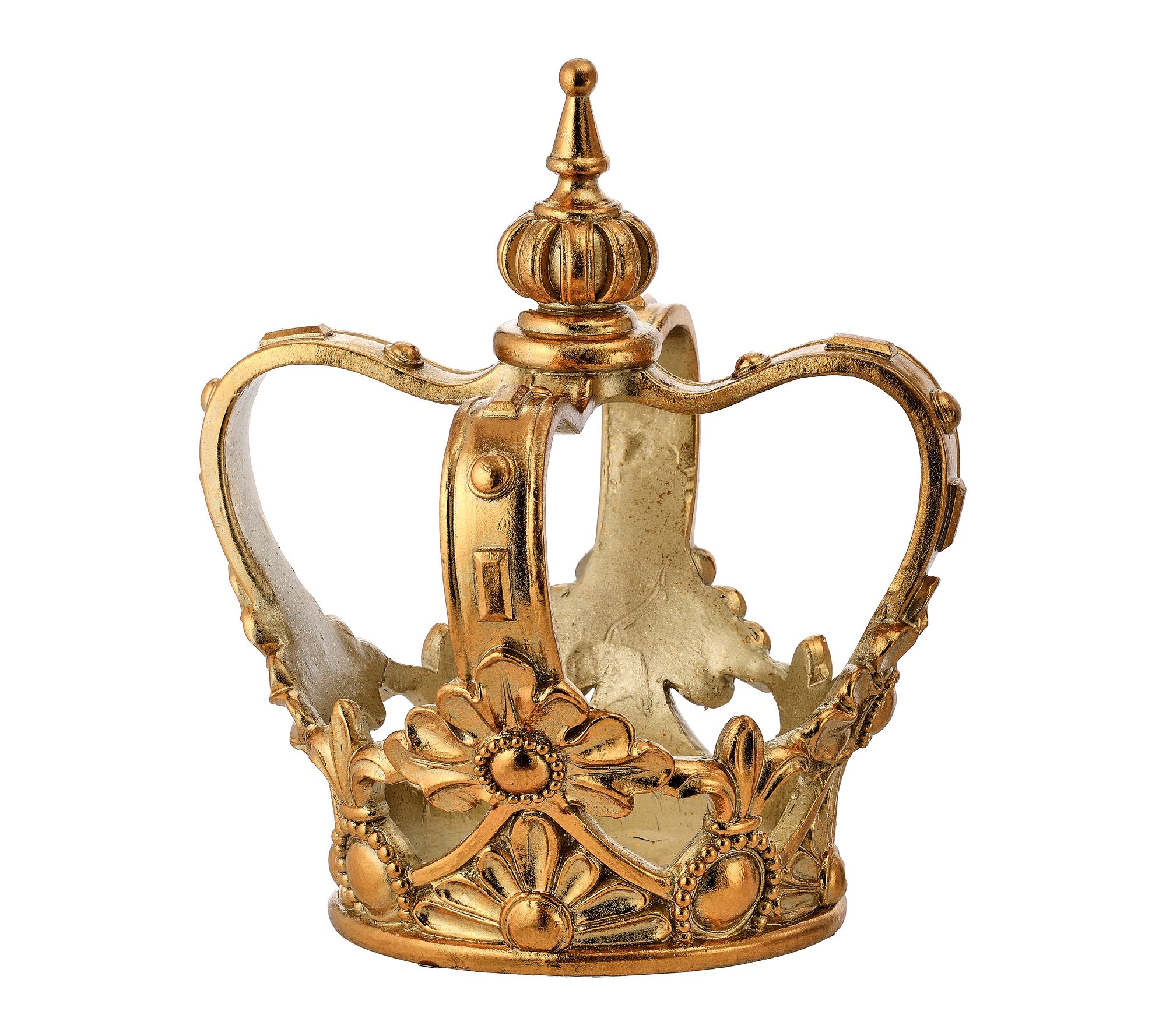 RC Home Decor-11" Gold Royal Crown Decor, Ornate Resin Holiday