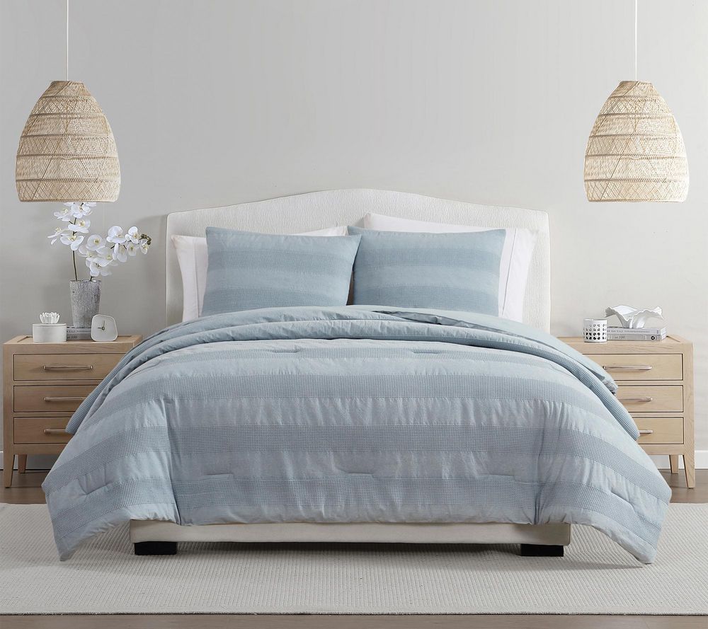 Palm Aire Harbor 3-Pc Stripe Cotton Comforter Set, F/Q
